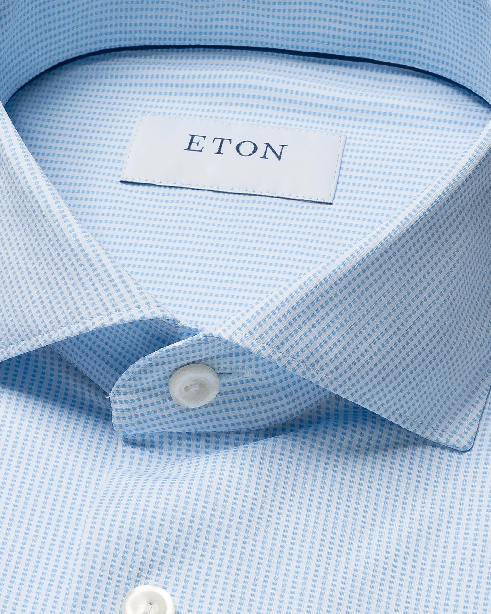 Eton - light blue semi solid four way strech shirt