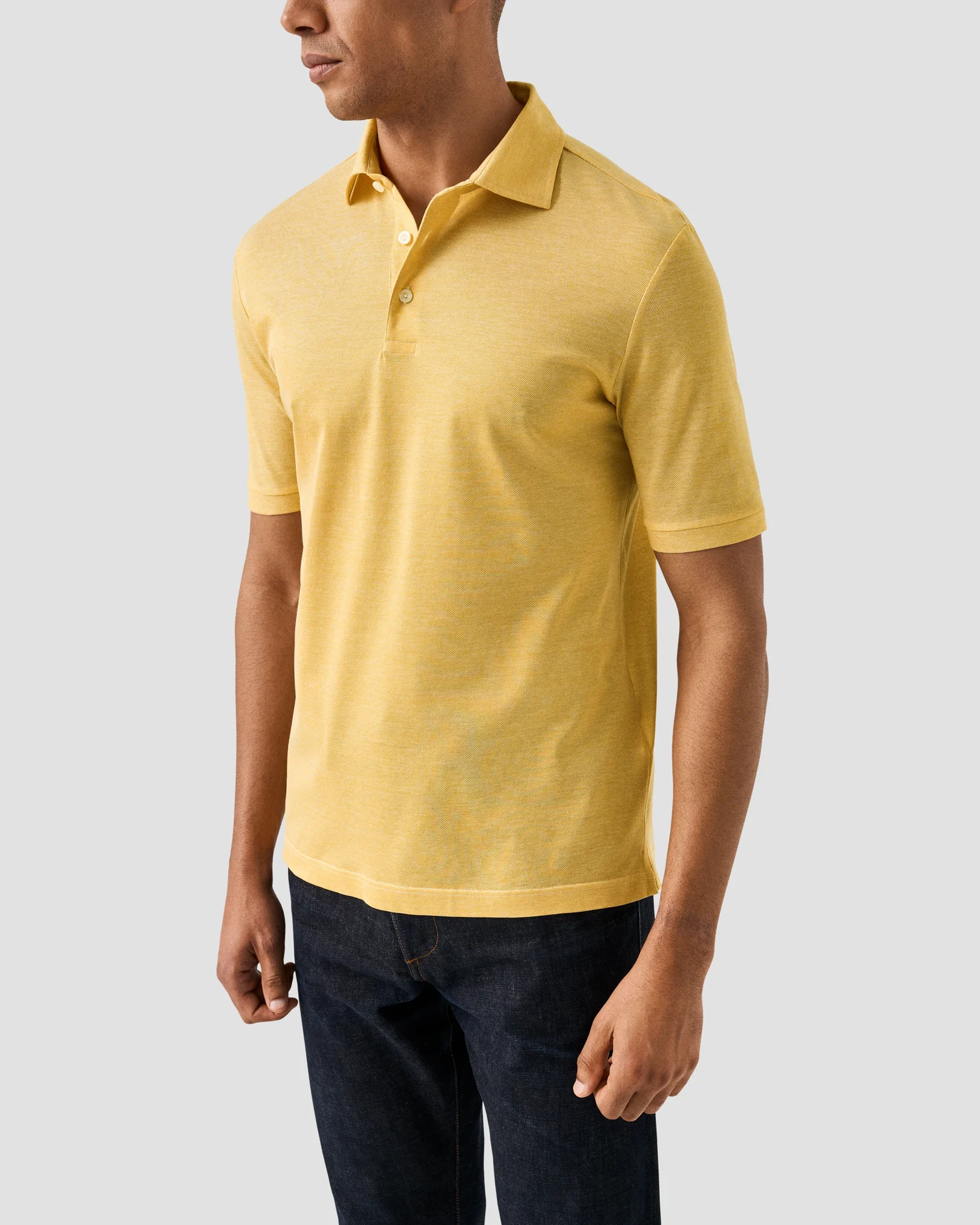 Eton - filo di scozia oxford polo shirt yellow filo di scozia oxford polo shirt