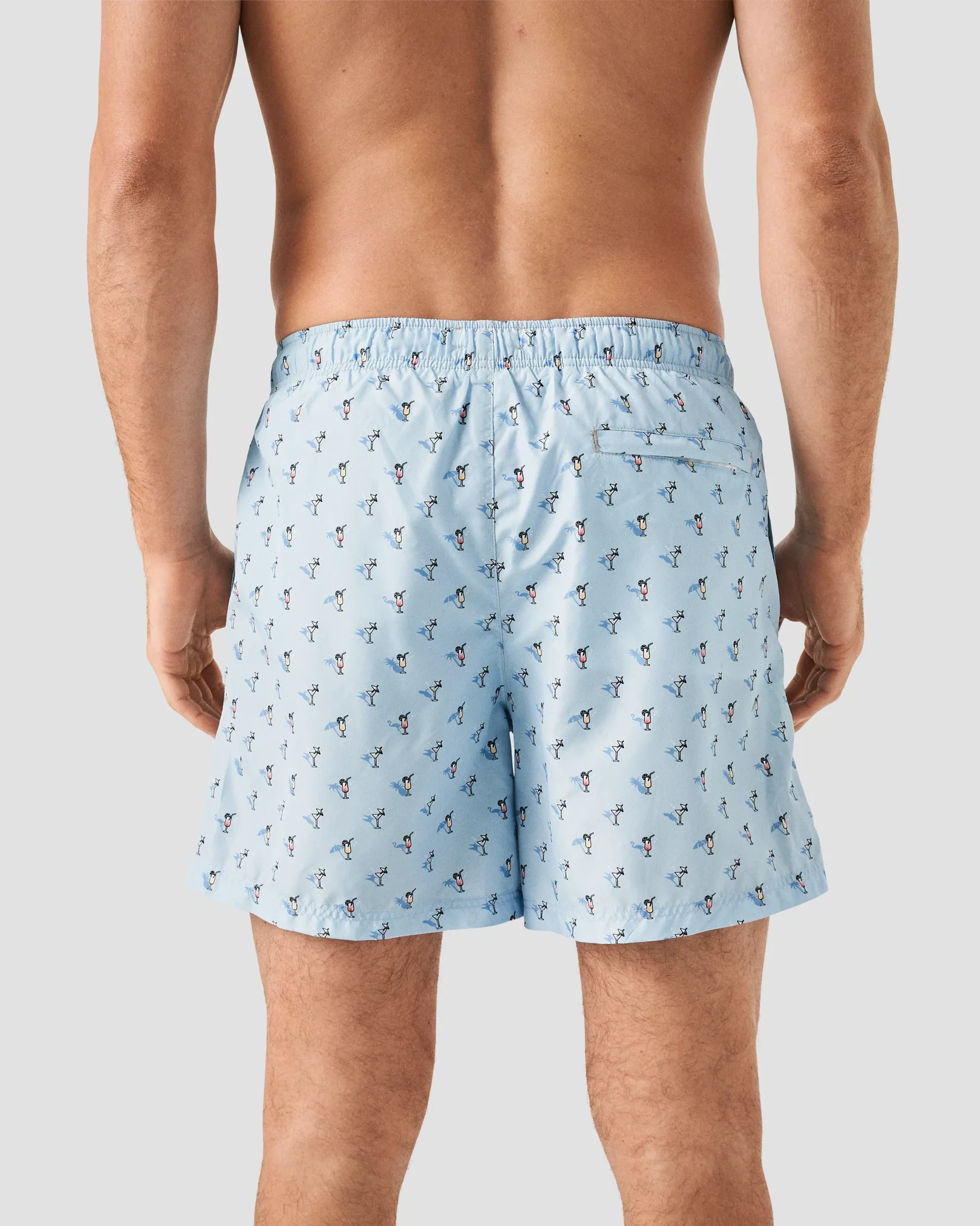 Eton - light blue drink printed swimshorts