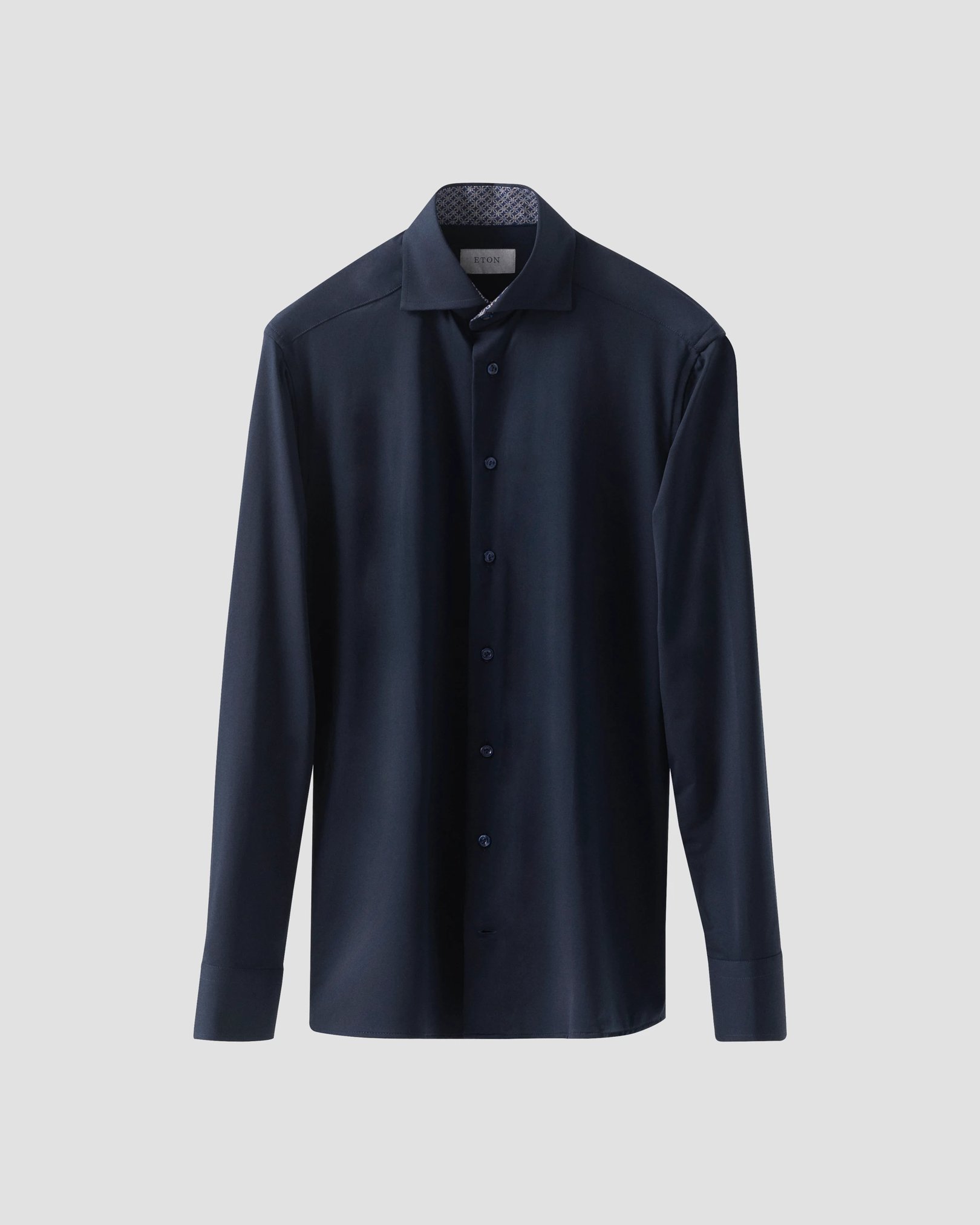 Eton - navy blue four way stretch shirt