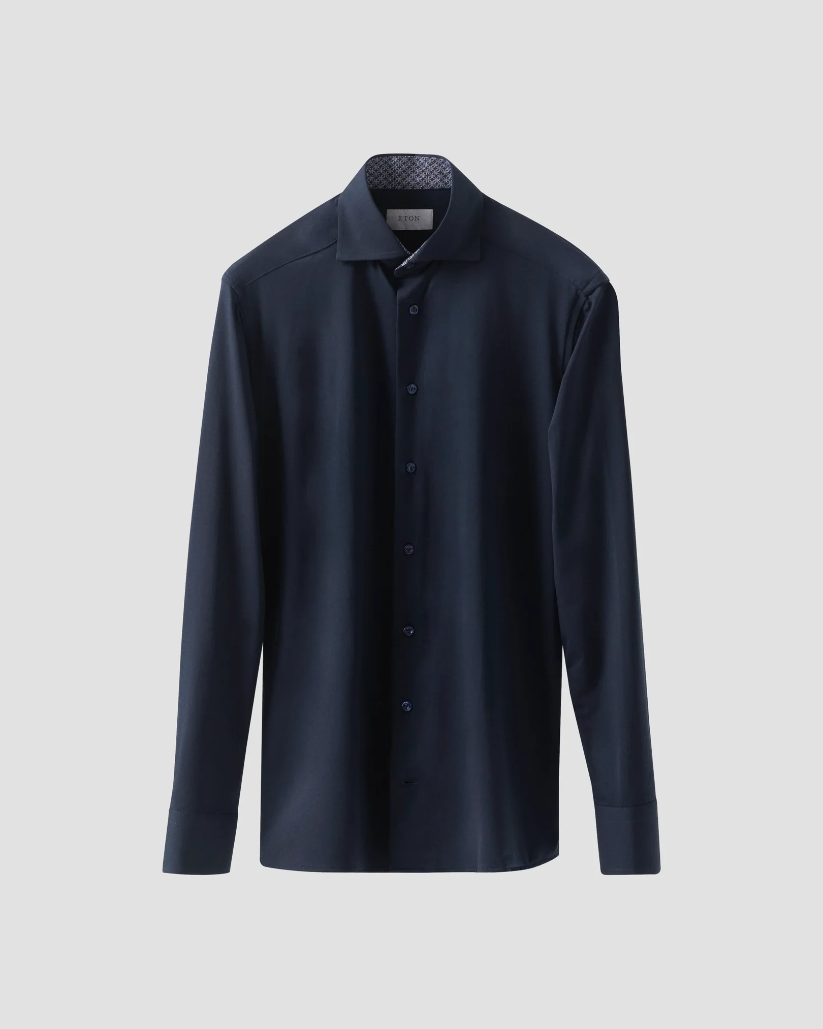 Eton - navy blue four way stretch shirt
