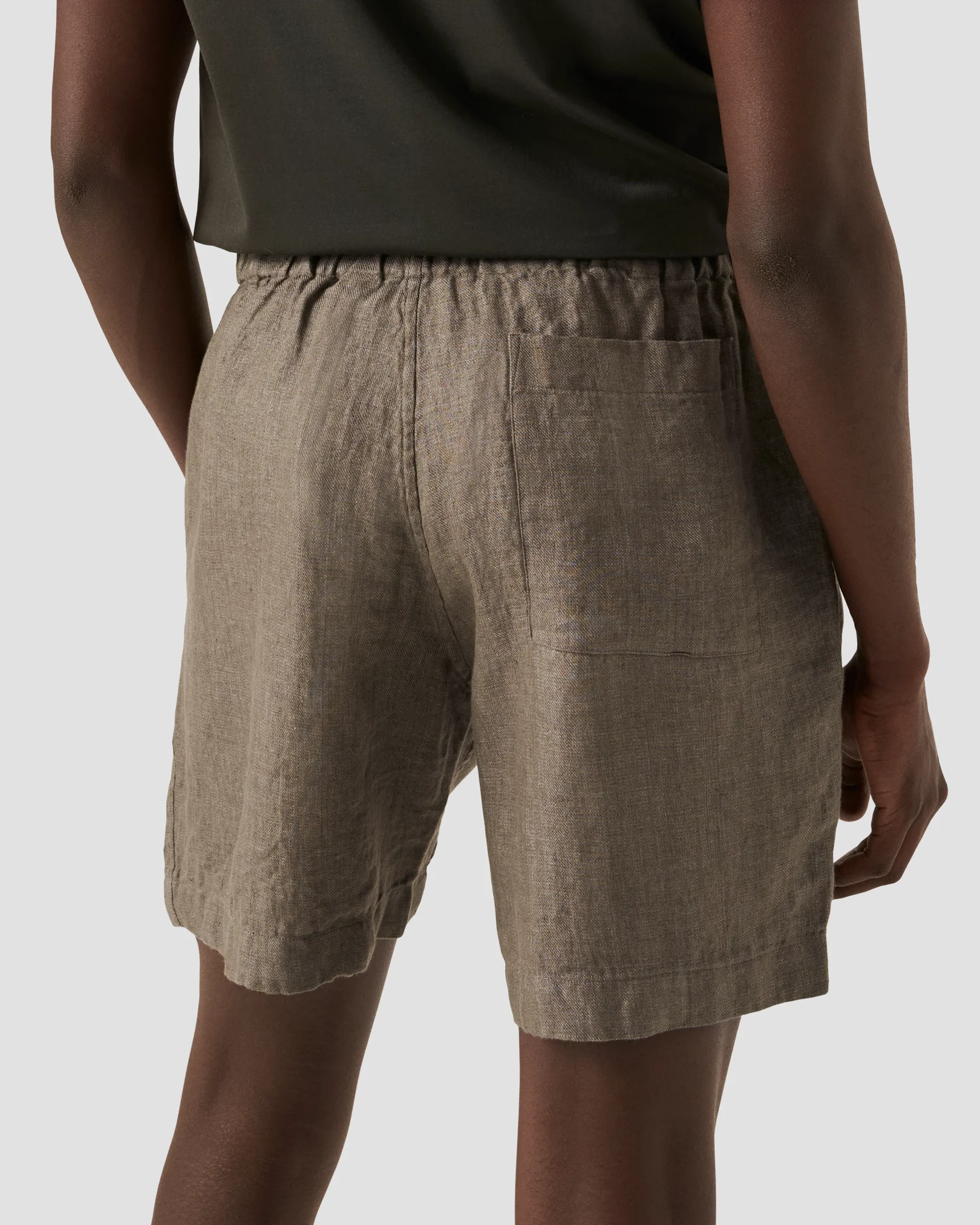 Eton - dark brown linen shorts