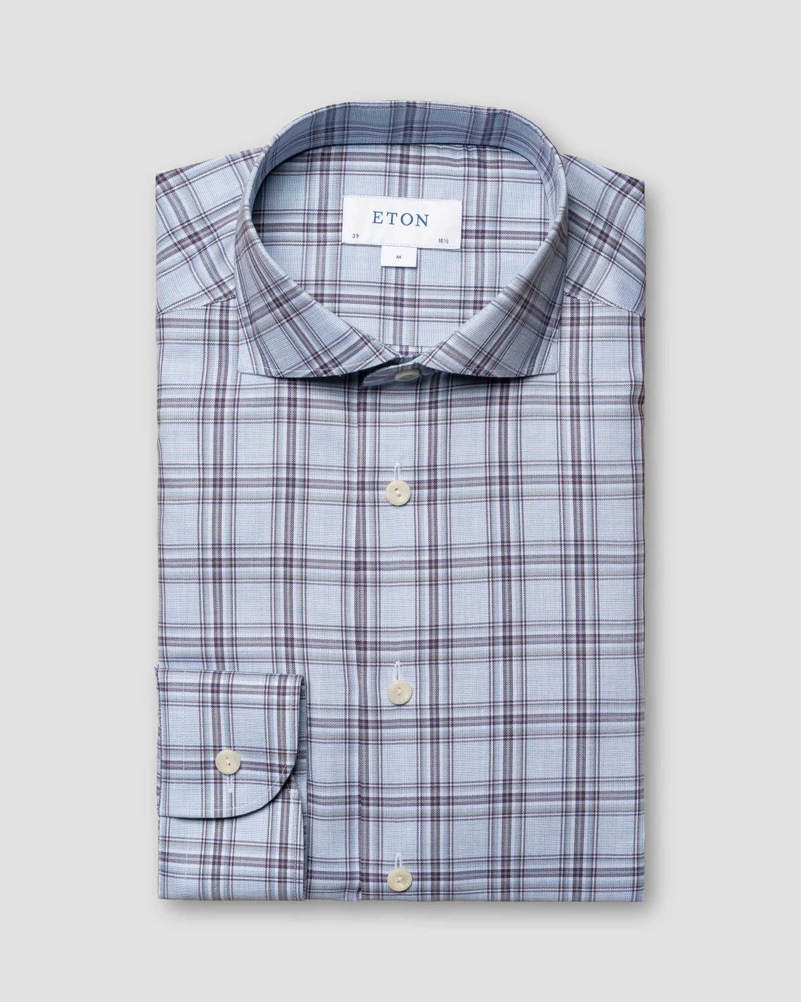 Eton - mid blue oxford wide spread