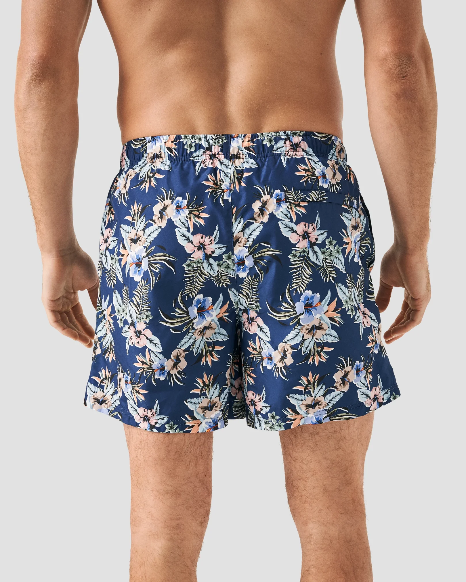 Eton - dark blue floral swim shorts