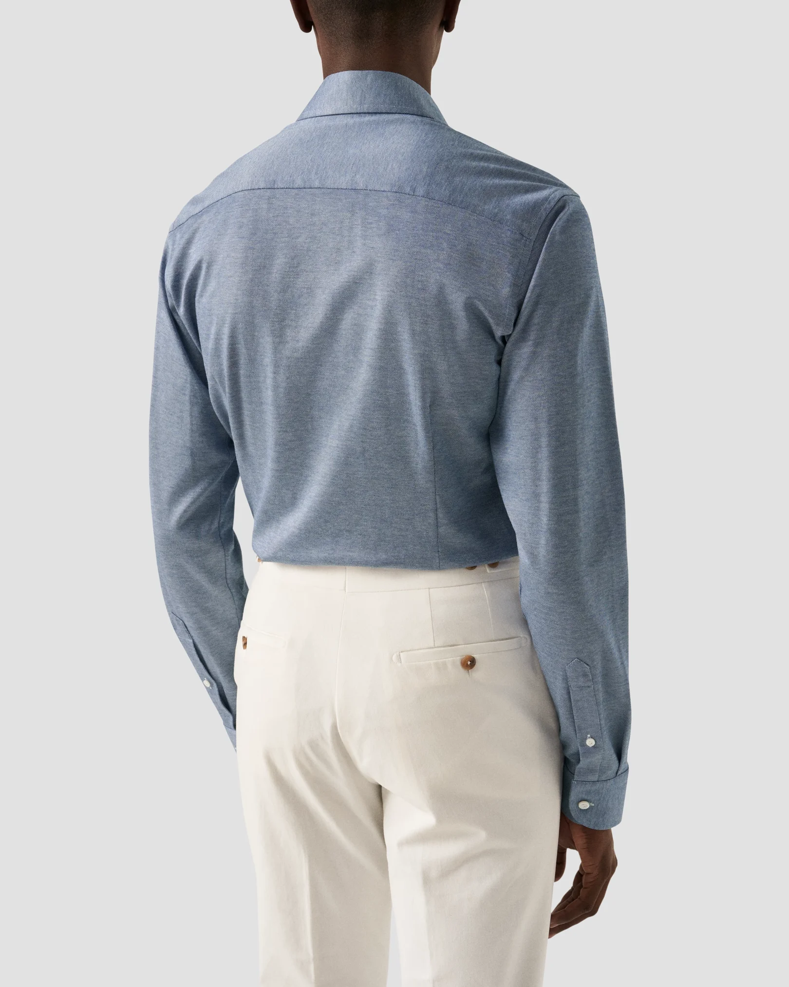 Eton - mid blue jersey wide spread