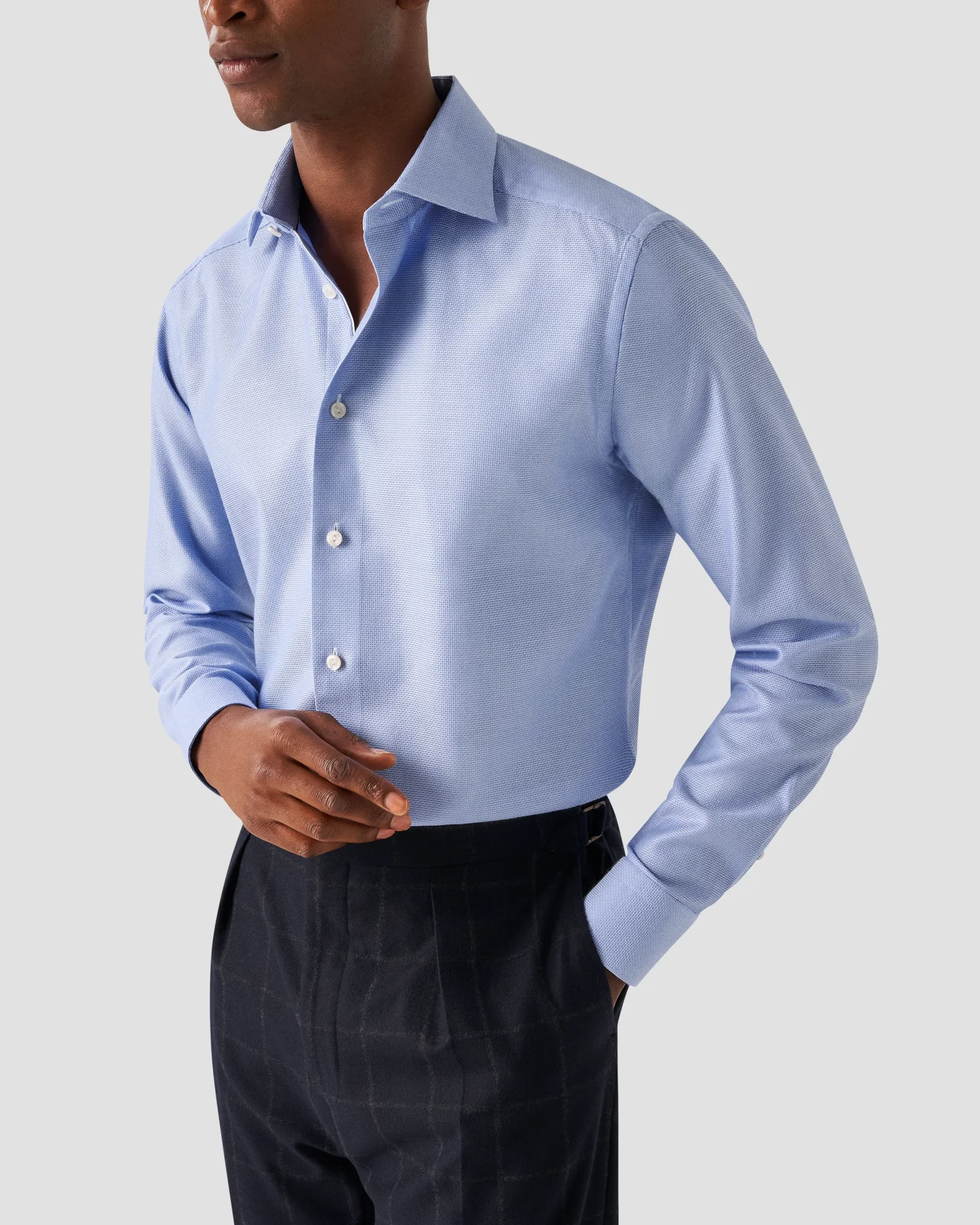 Eton - light blue strech cottontencel
