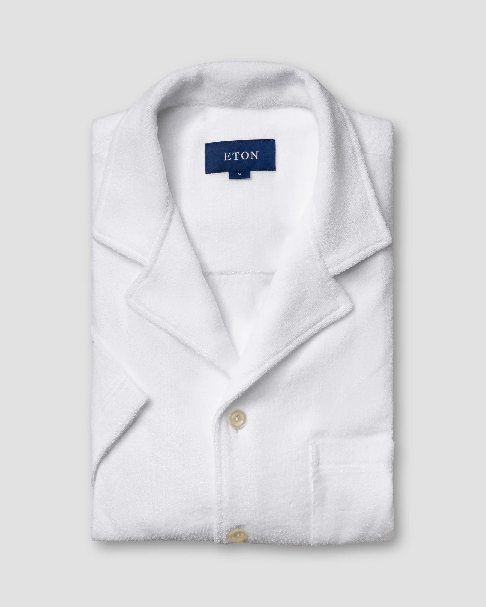 Eton - white jerseyterryfrotte turn down short terry terry