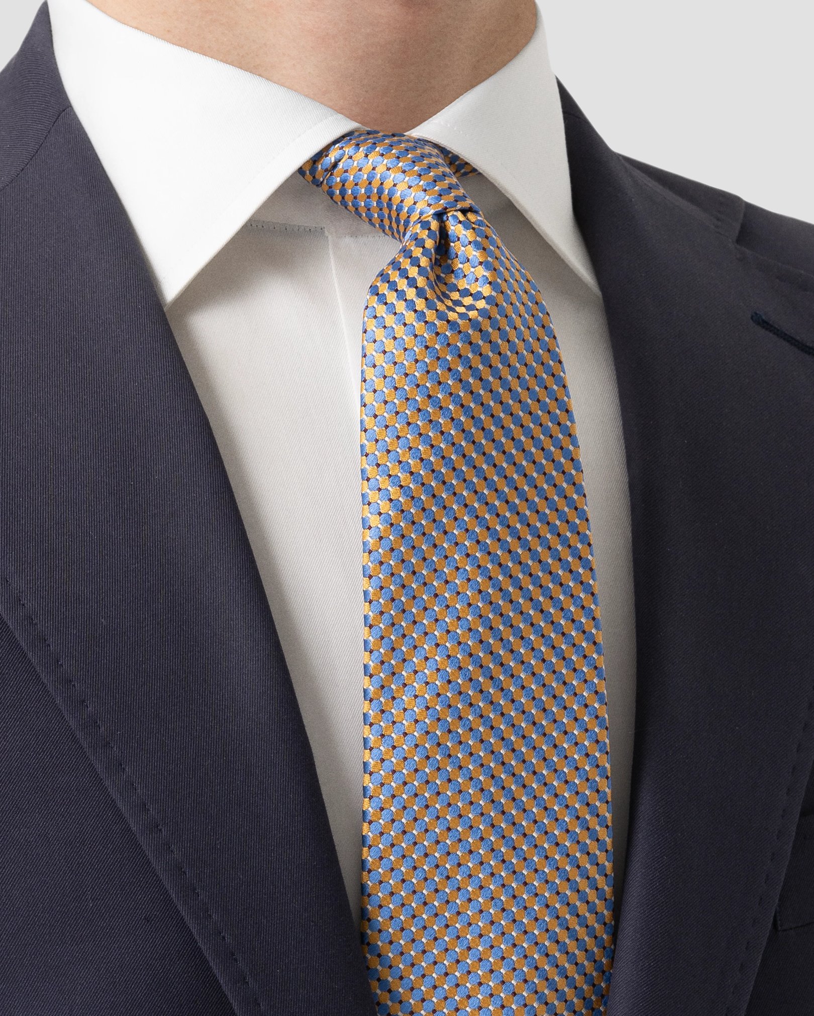 Eton - yellow geometric silk tie