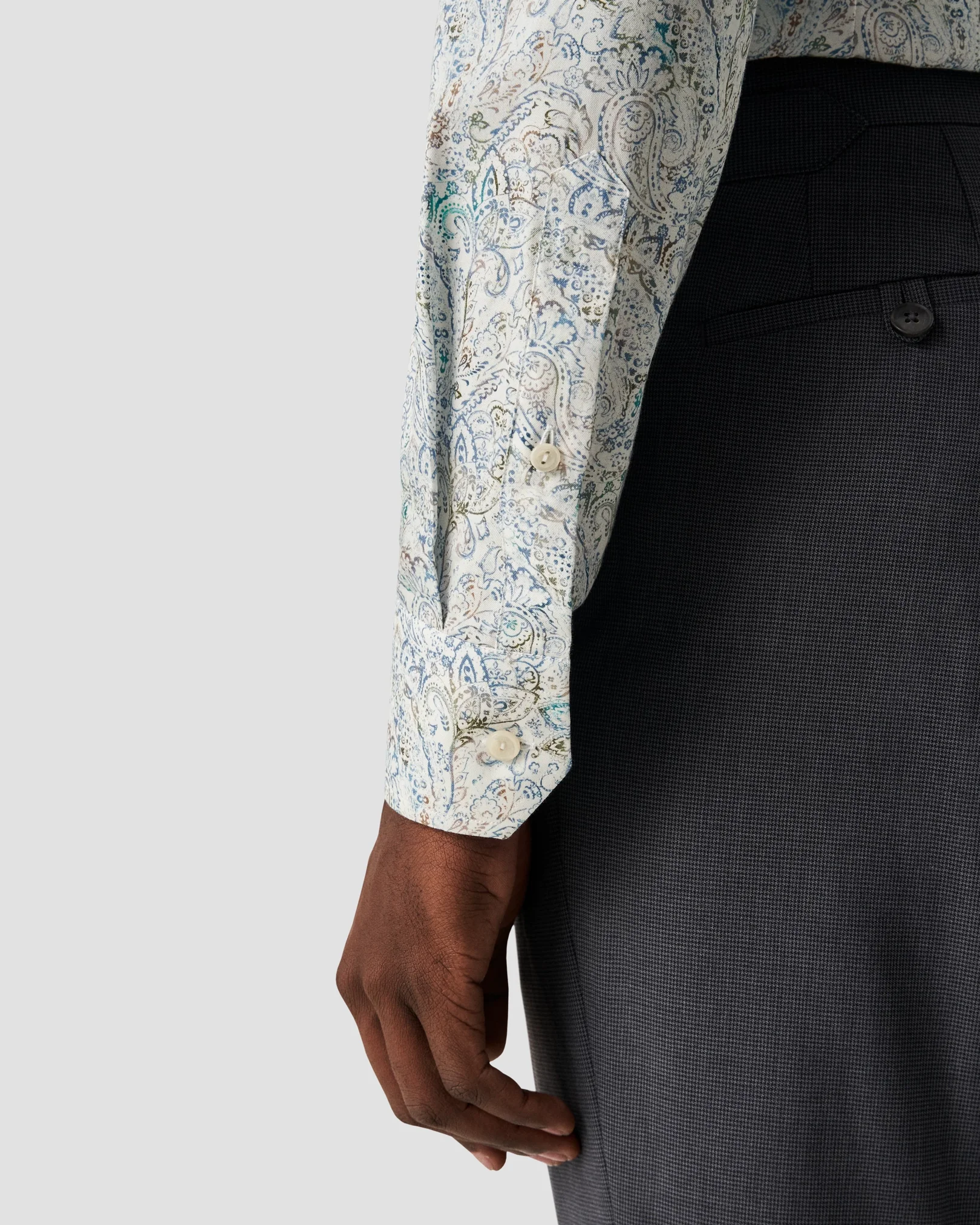 Eton - light green paisley lyocell shirt
