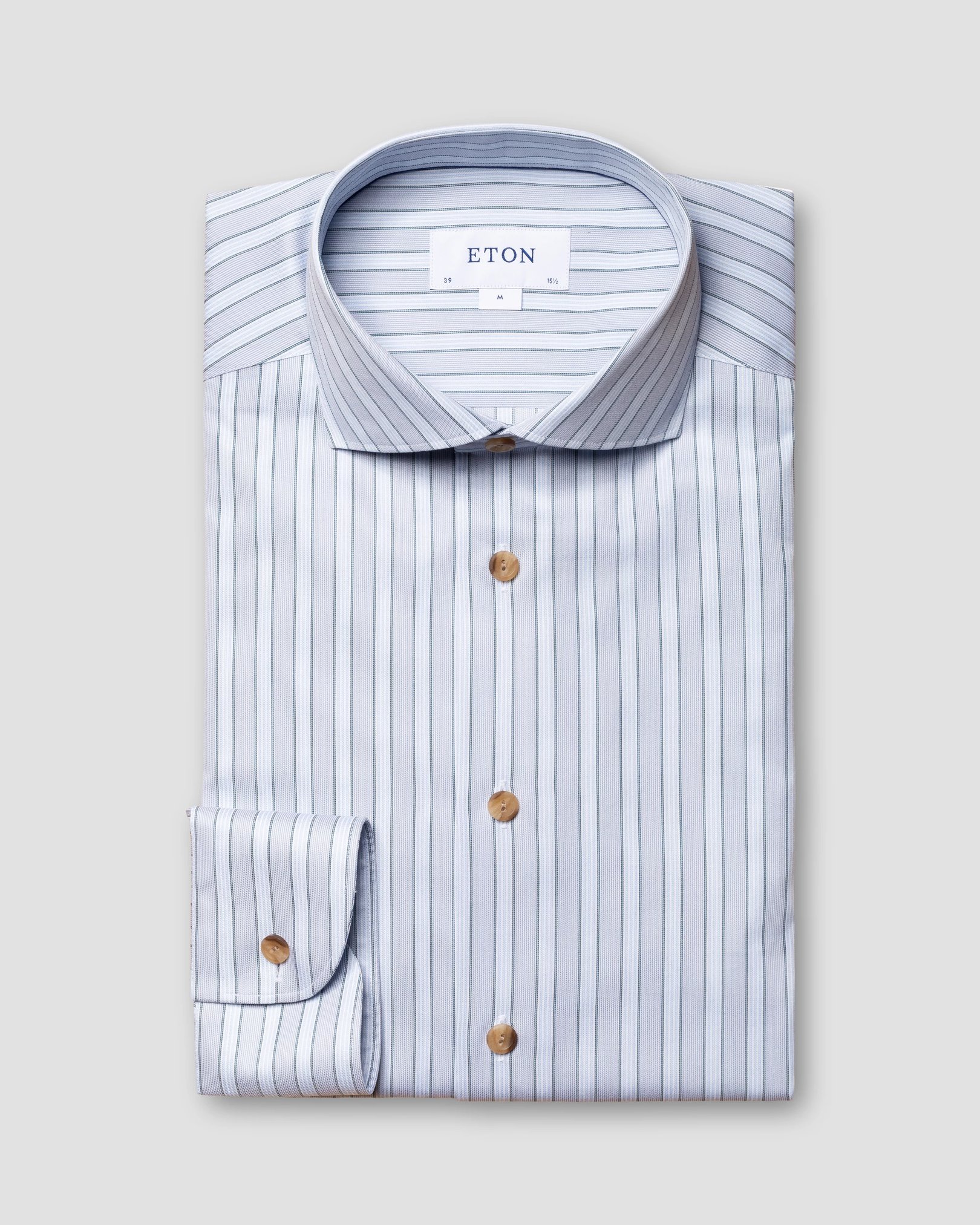 Eton - light blue cotton tencel stretch