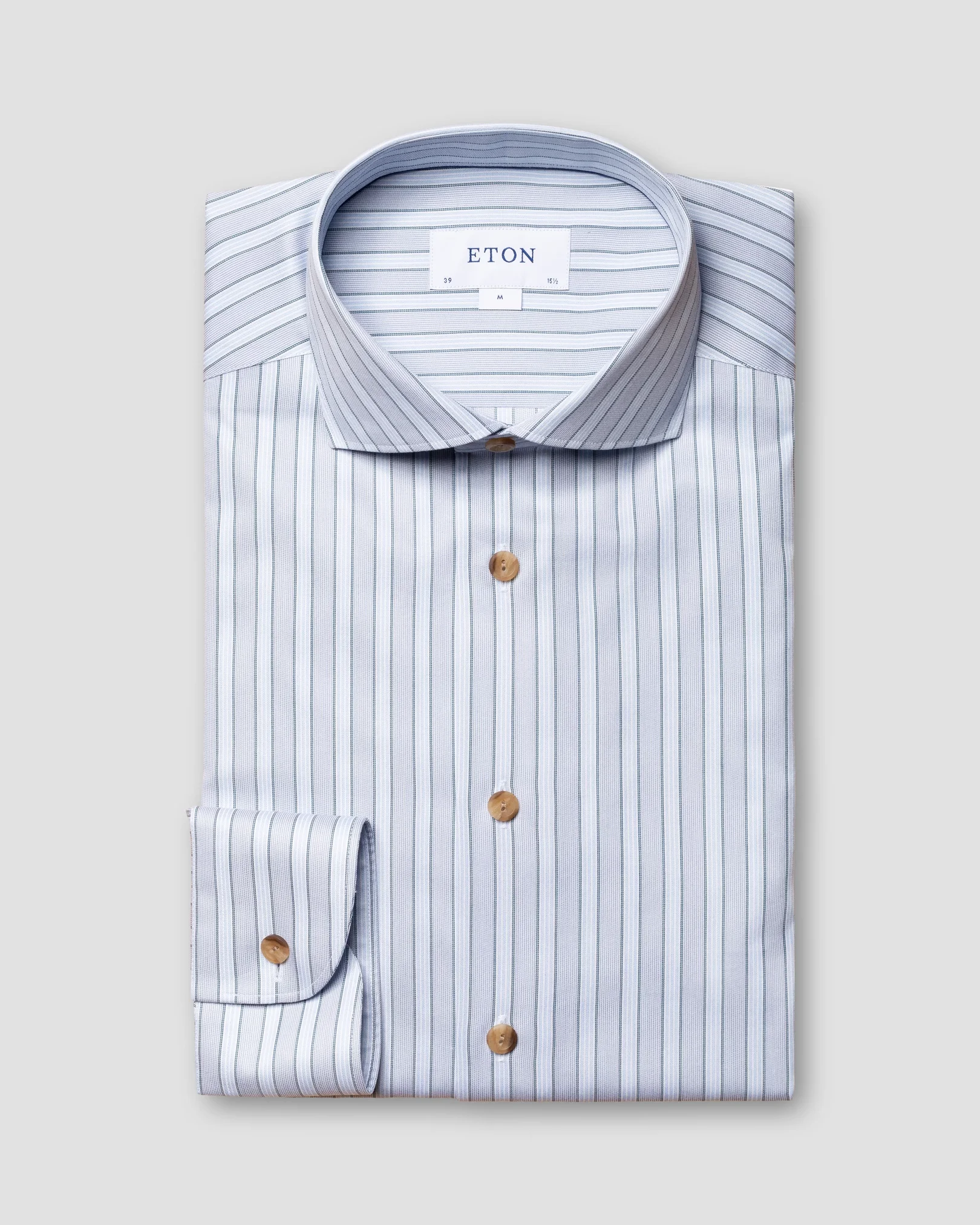 Eton - light blue cotton tencel stretch