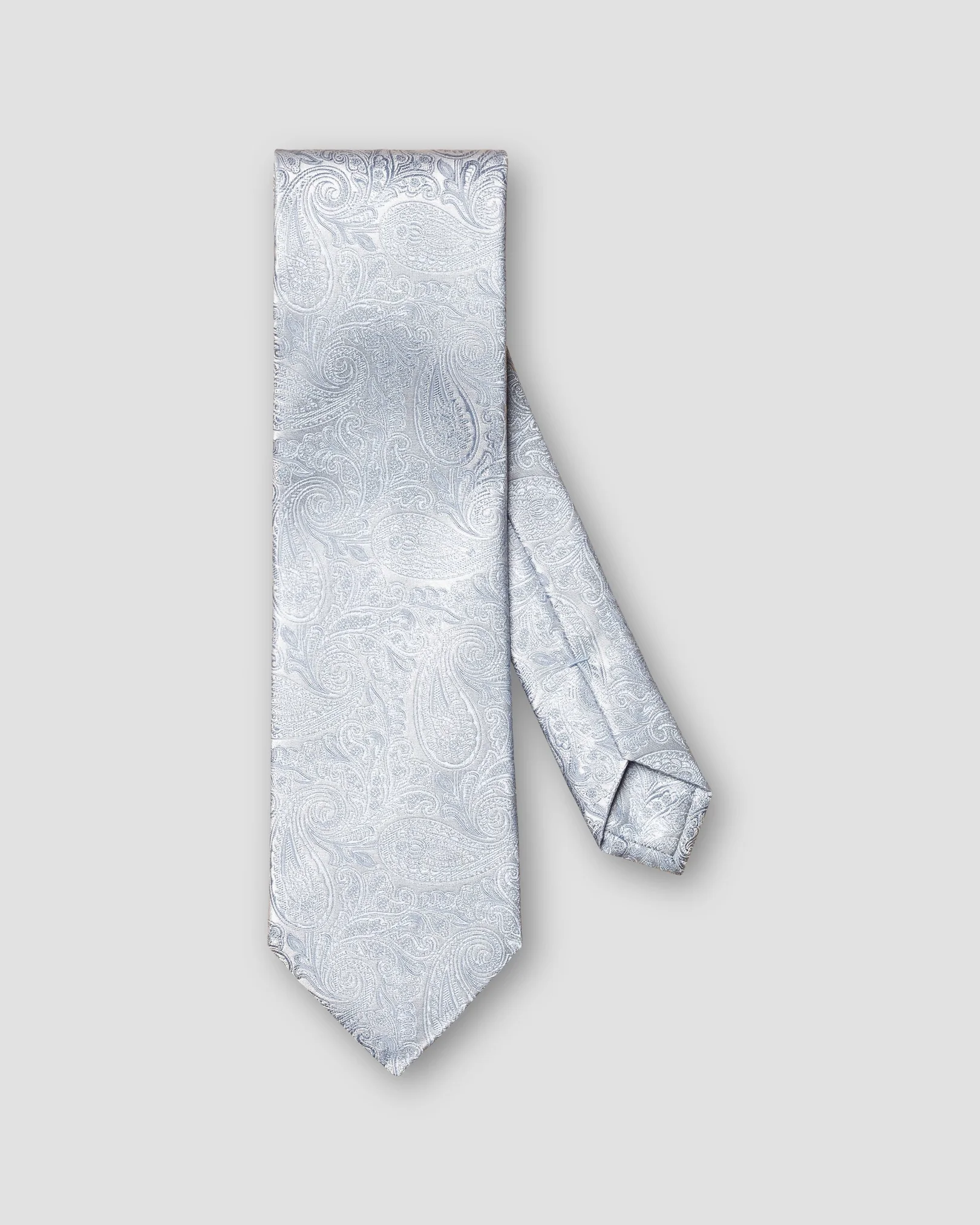 Eton - mid blue paisley silk wedding tie