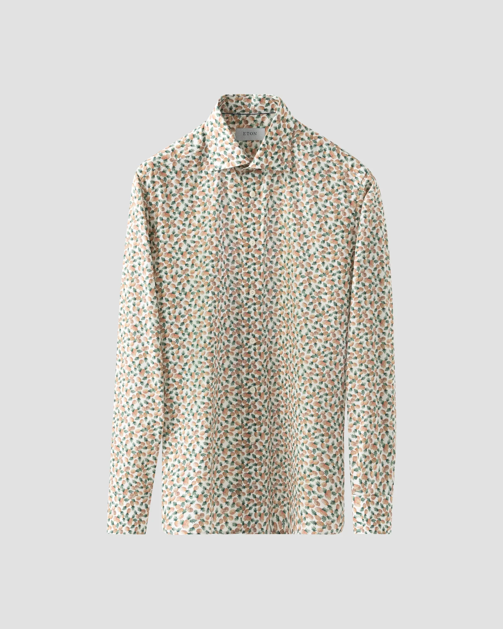 Eton - Orange Pineapple Print Cotton & TENCEL™ Lyocell Shirt