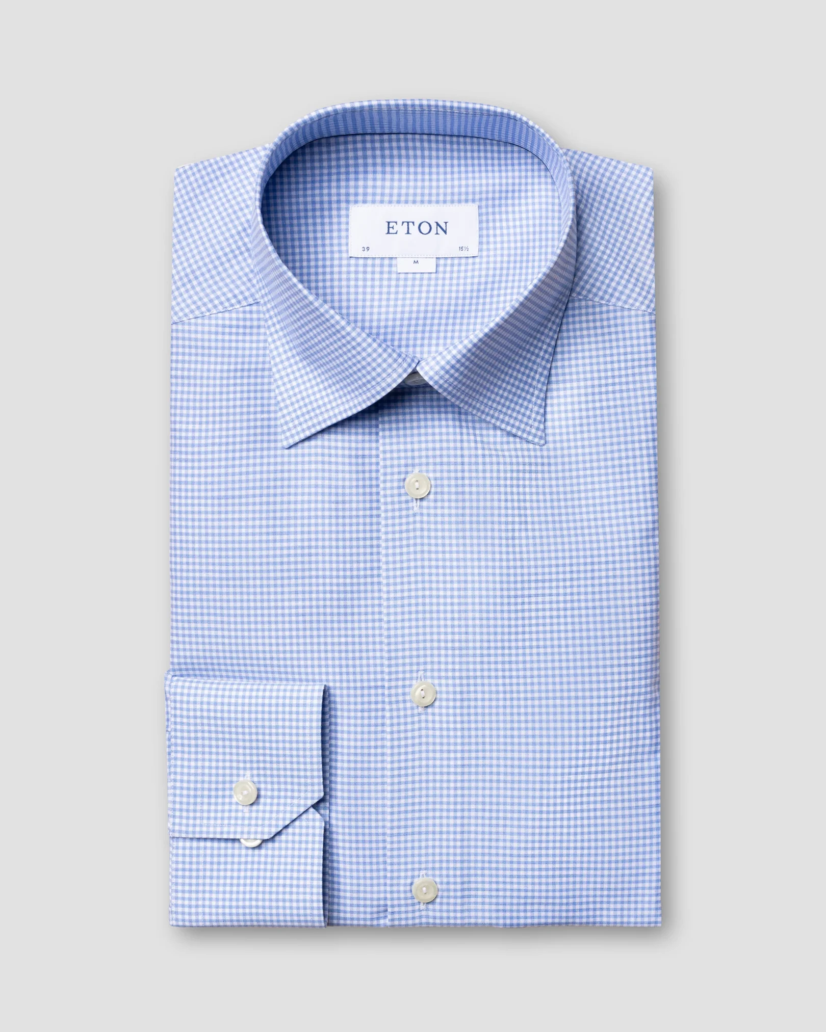 Eton - Blue Checked Cotton and Linen Shirt