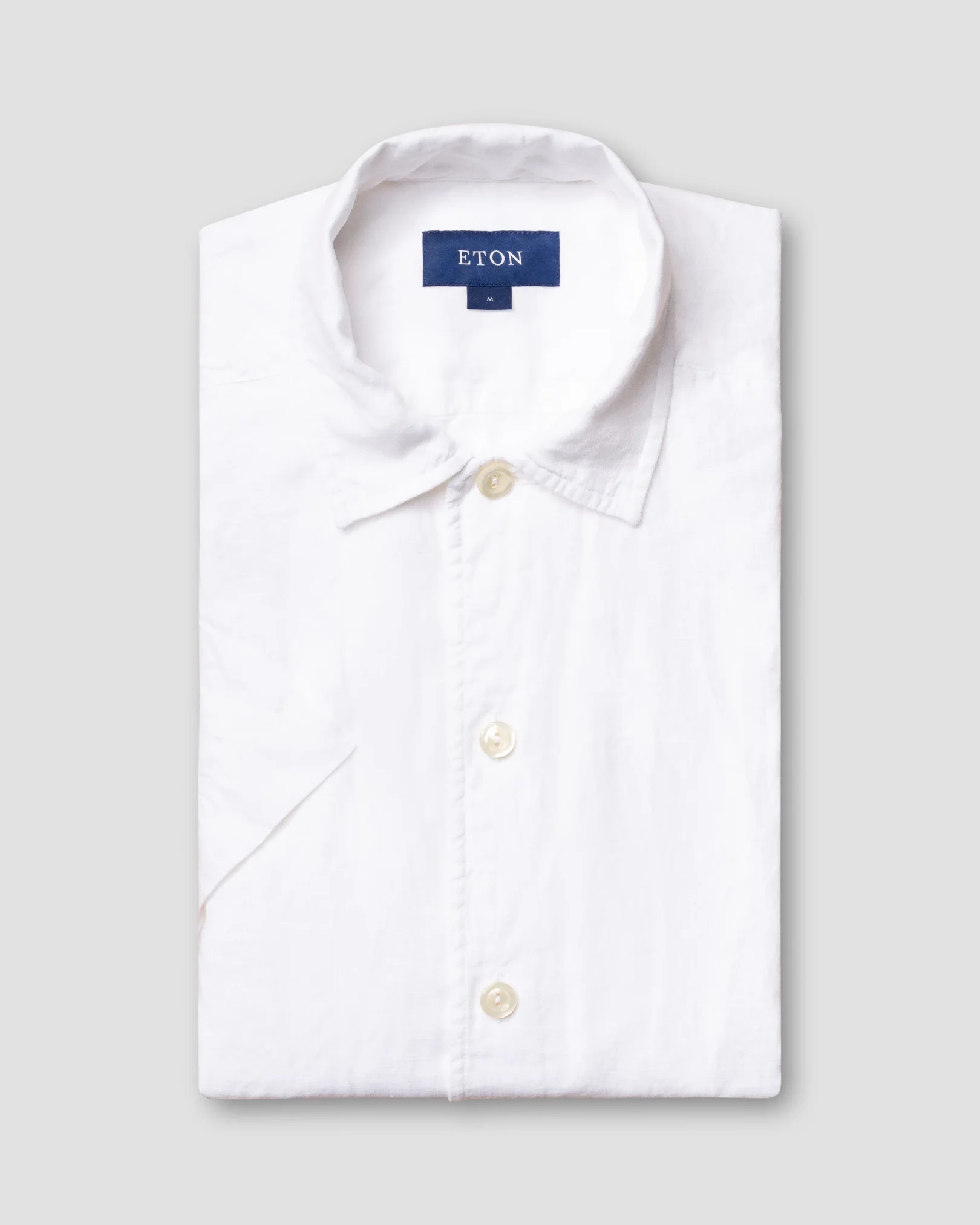 Eton - white linen shirt resort short sleeve boxfit box fit