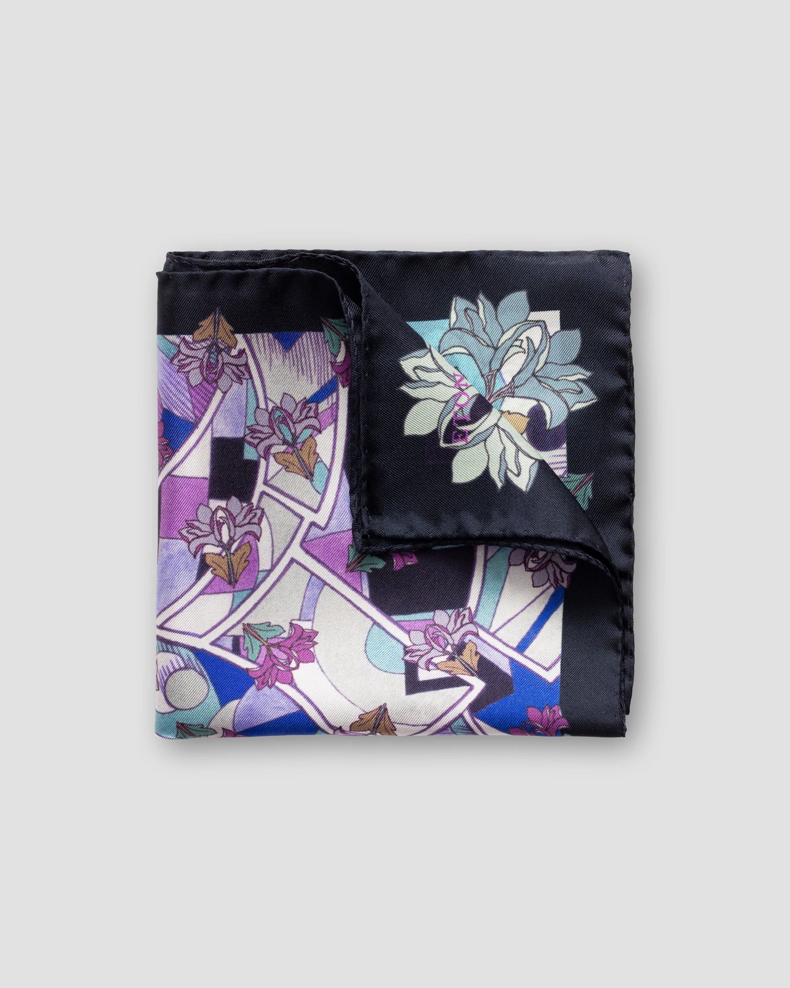 Eton - purple art deco print pocket square