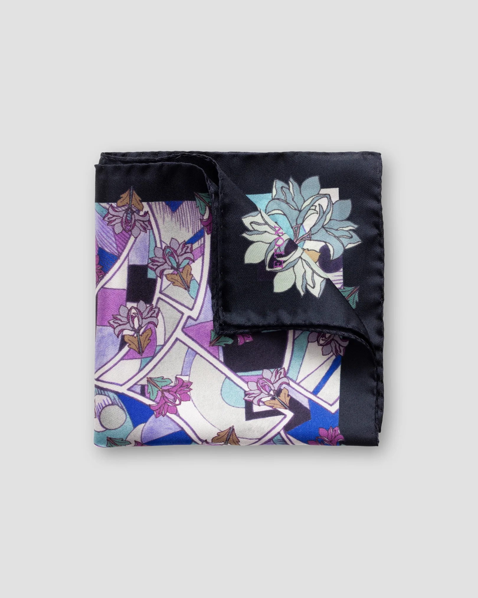 Eton - purple art deco print pocket square