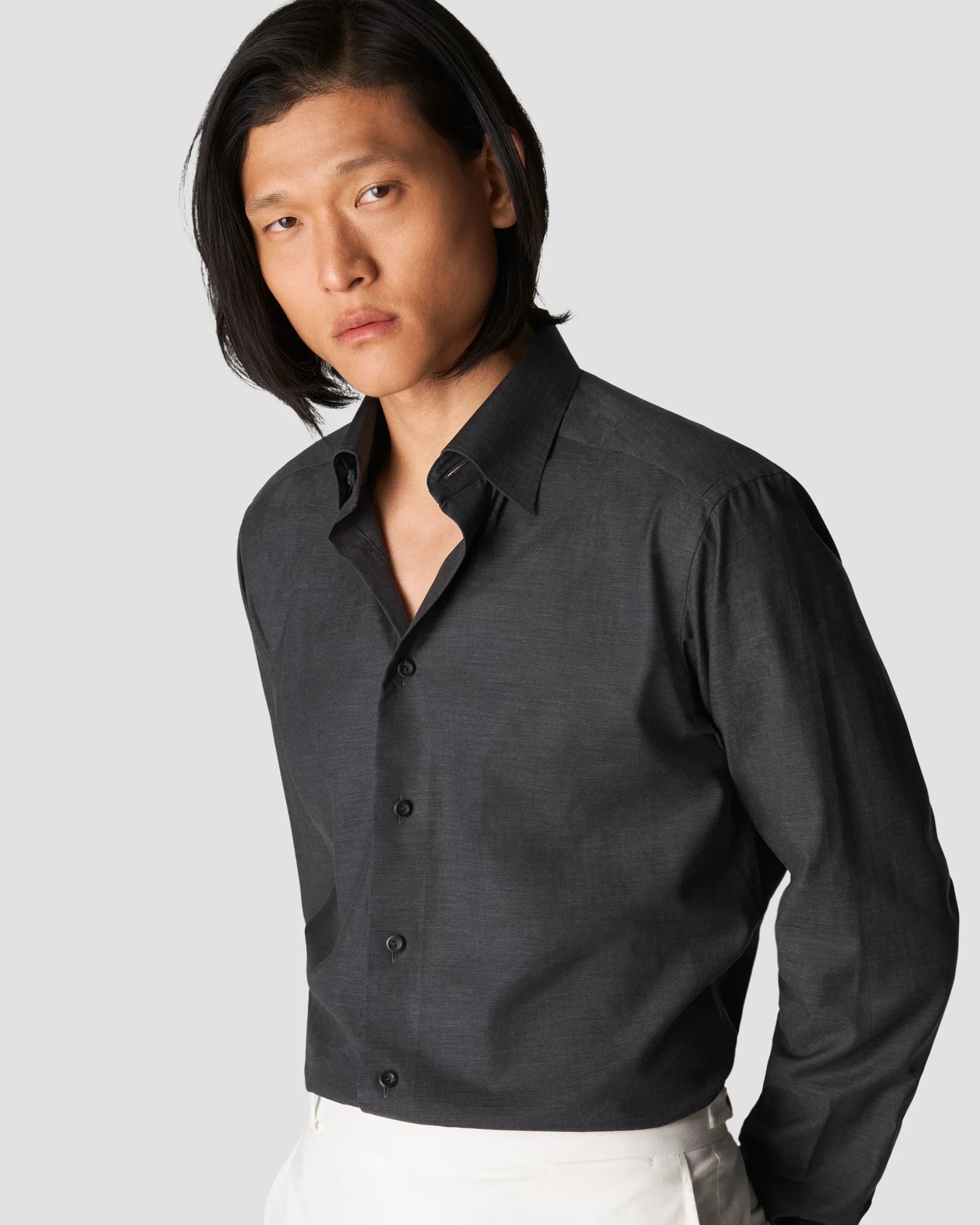 Eton - navy blue flannel shirt