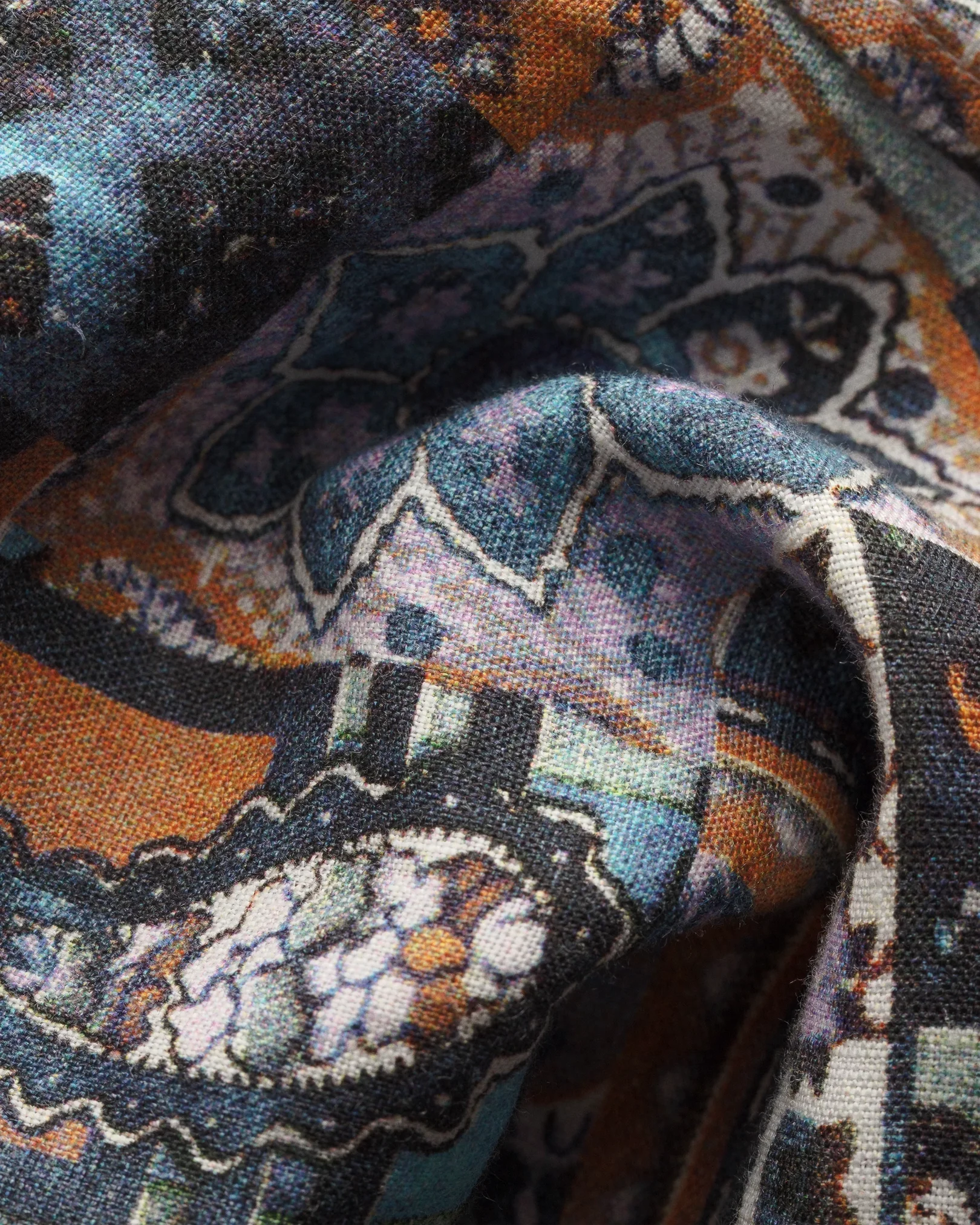 Eton - patchwork print linen shirt