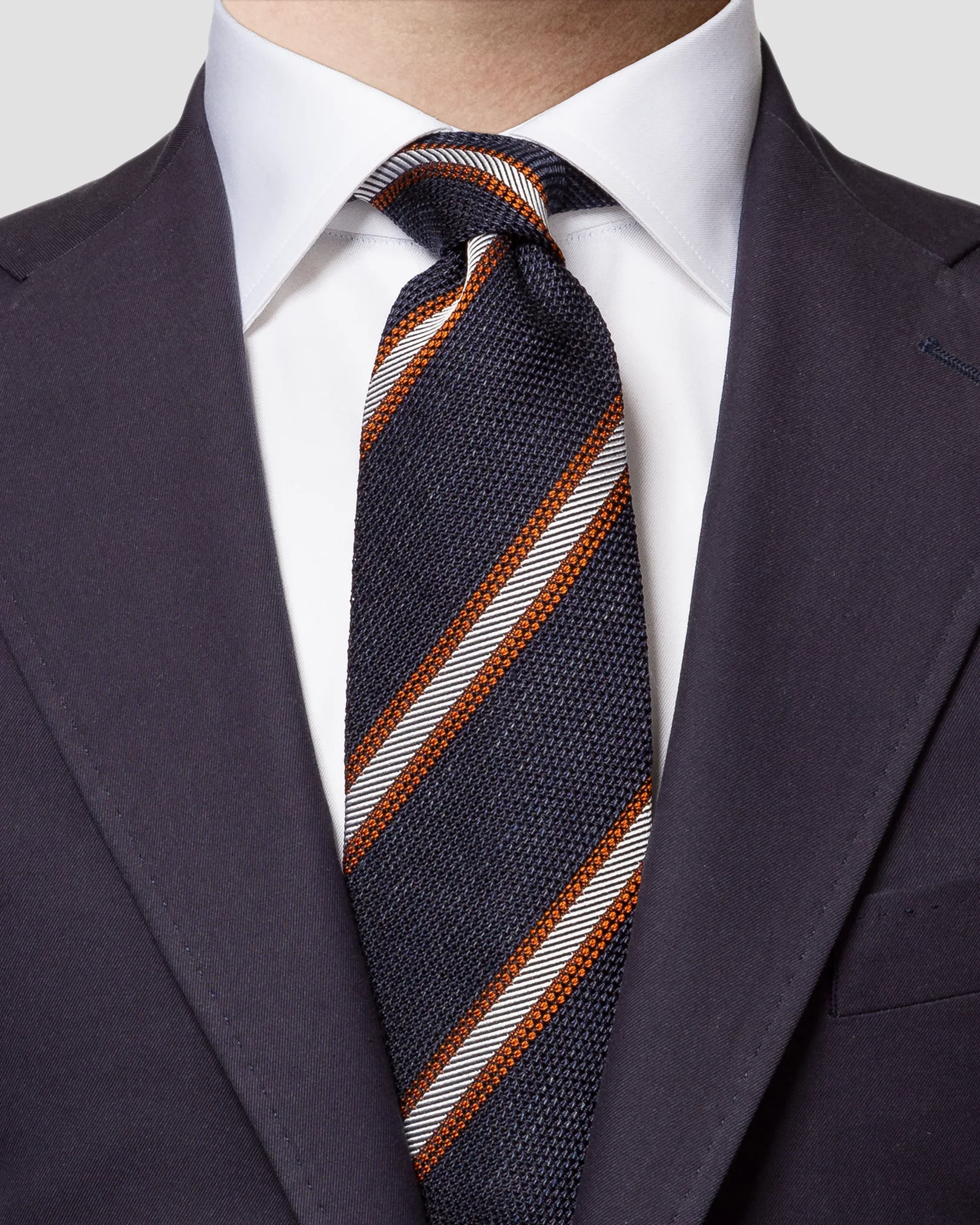 Eton - navy blue grenadine tie