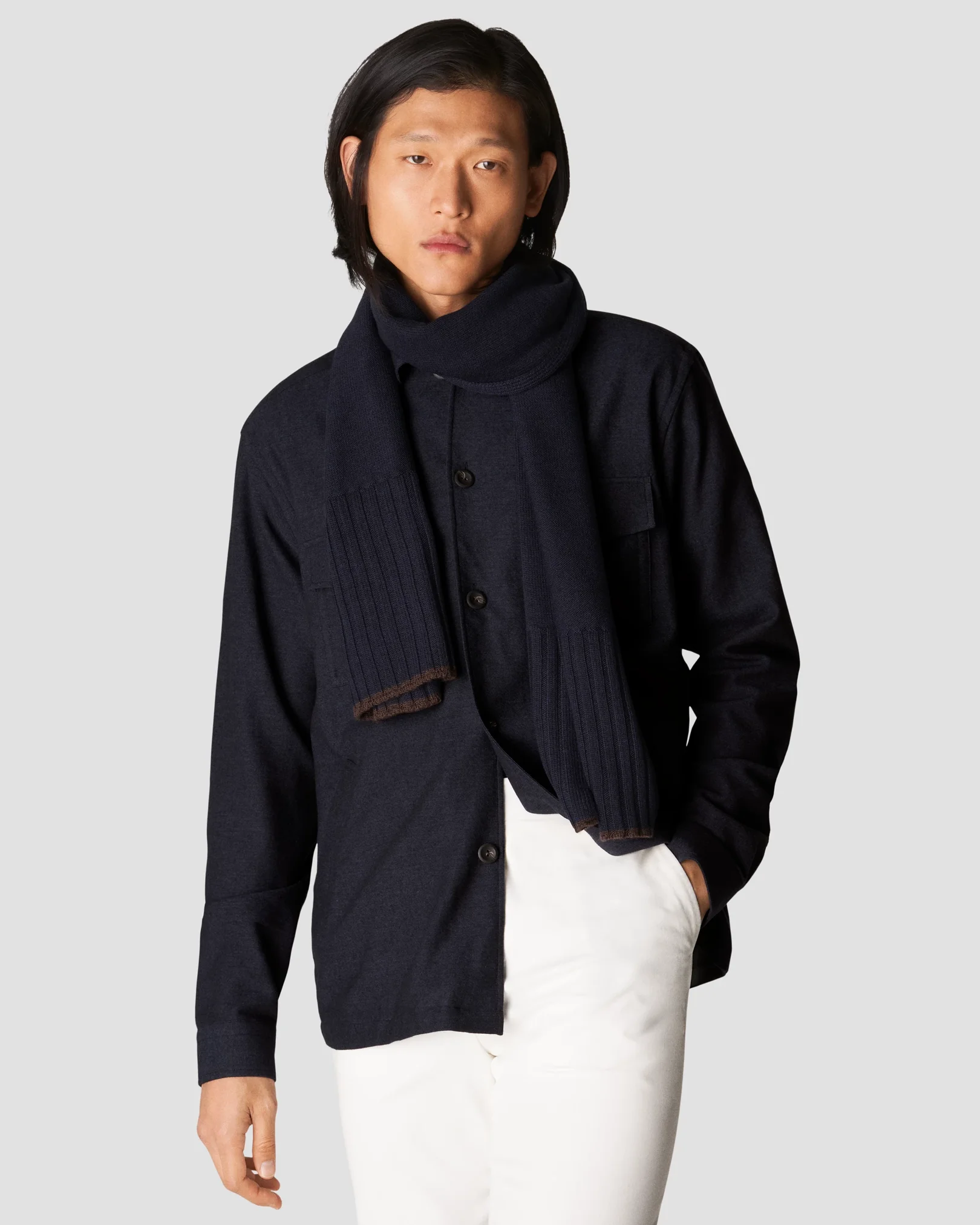 Eton - black flannel overshirt