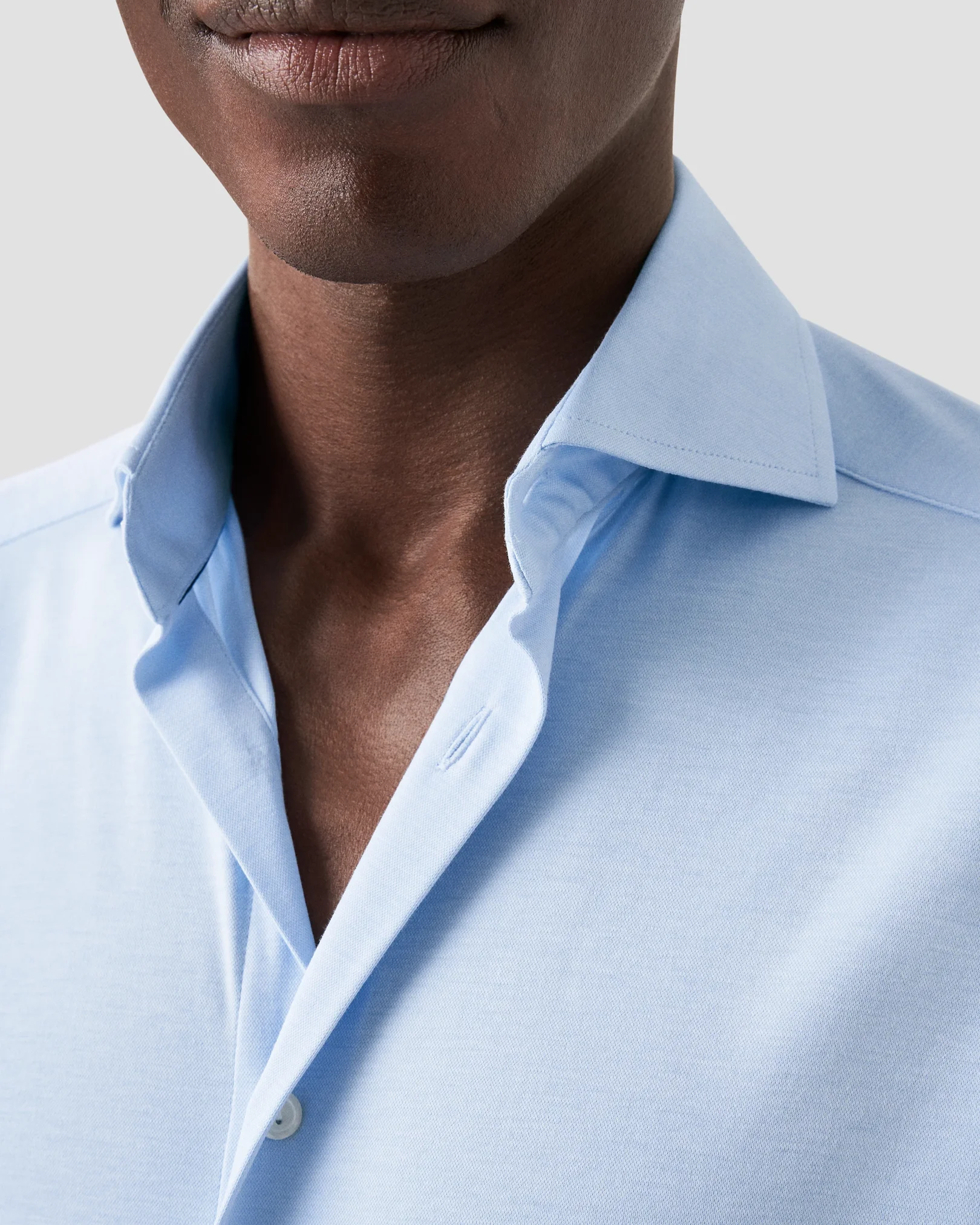 Eton - solid light blue stretch shirt