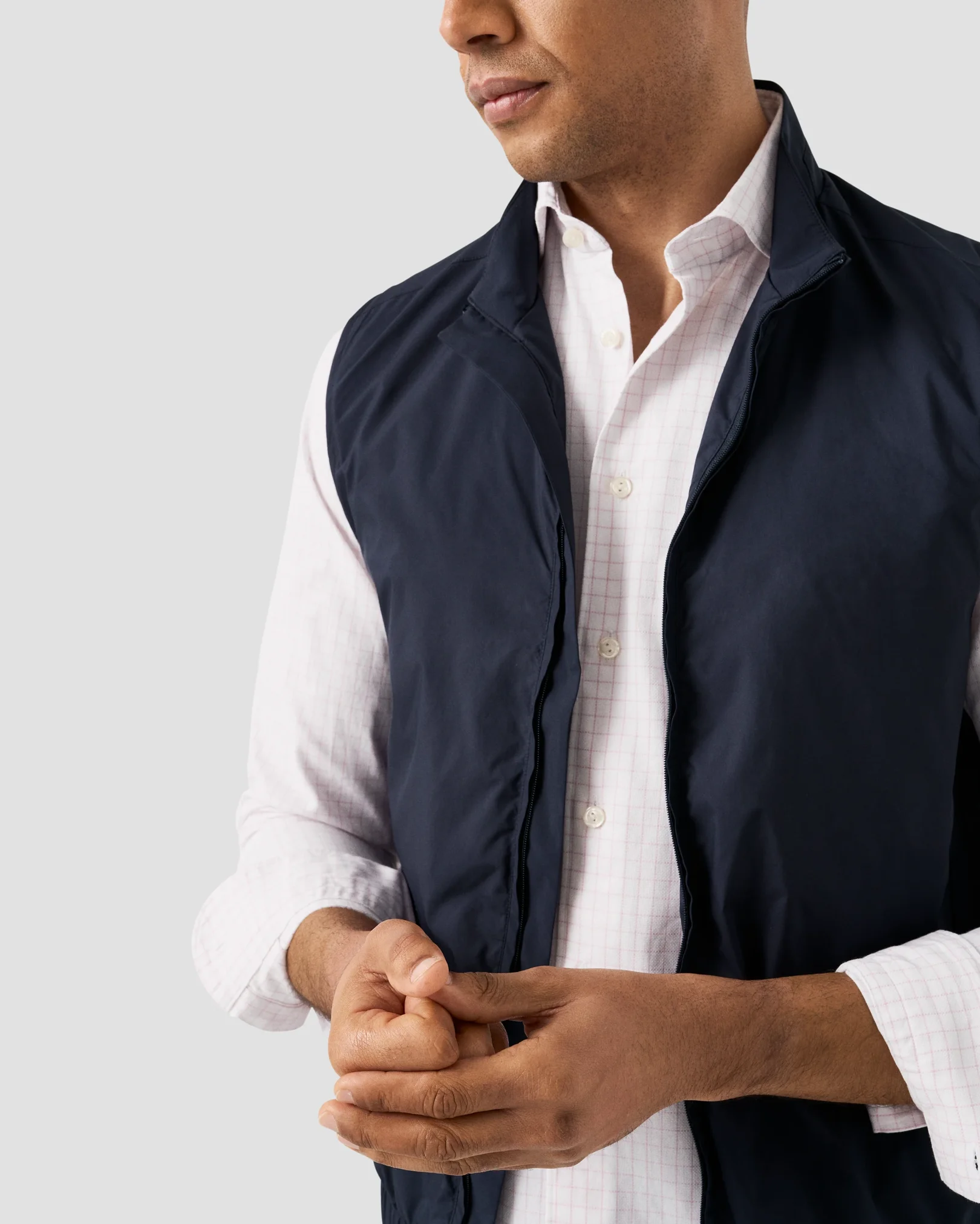 Eton - check royal oxford shirt pink check