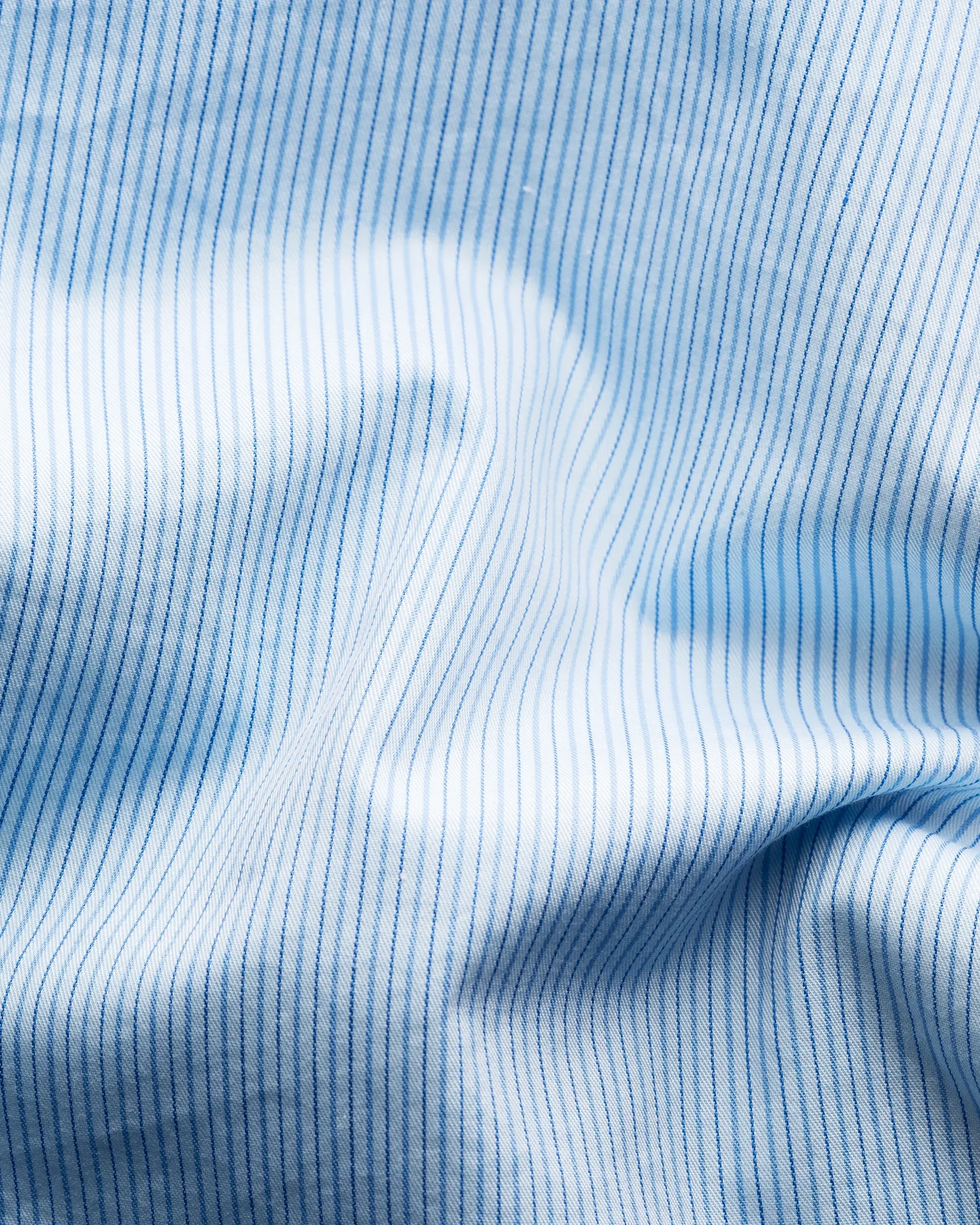 Eton - white collar striped twill shirt