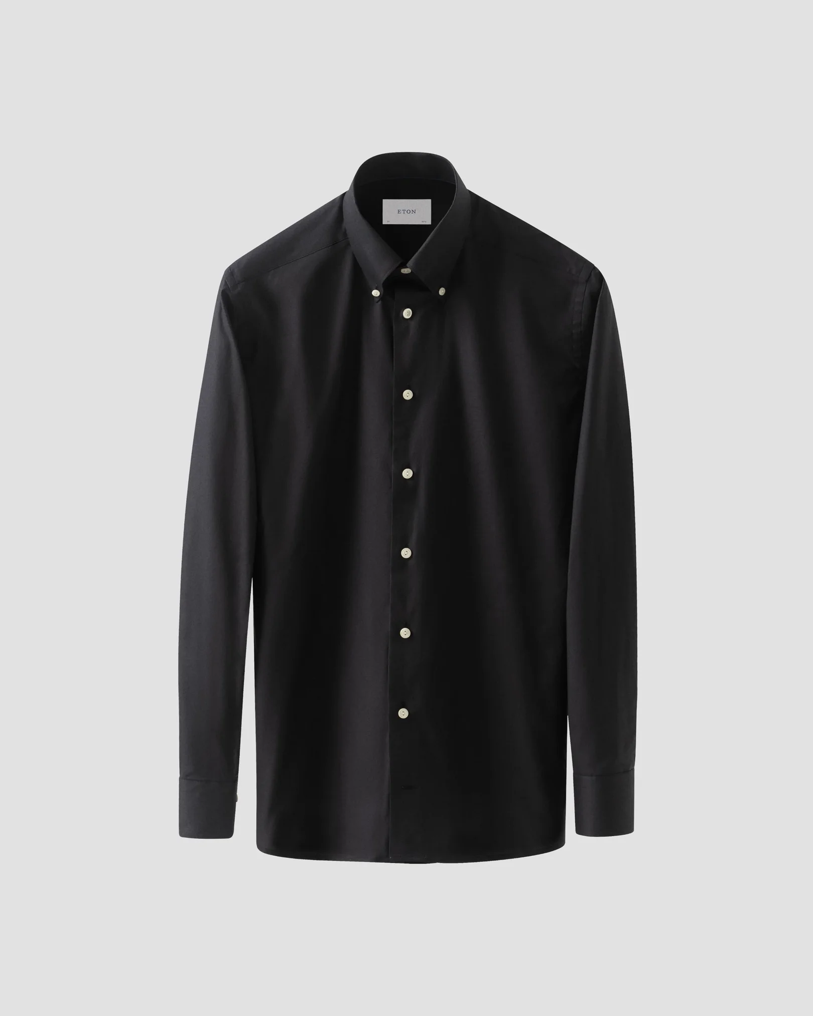Eton - black solid wrinkle free oxford