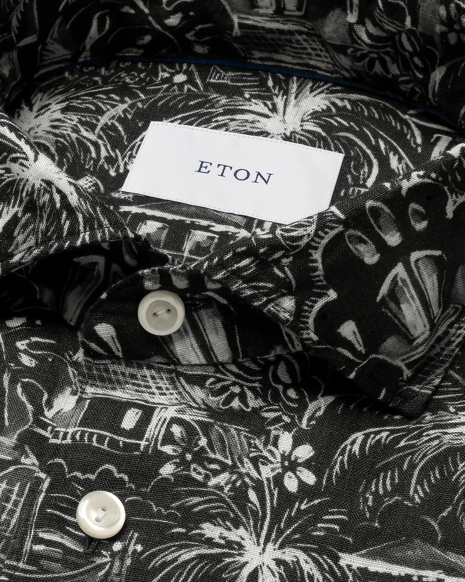 Eton - black gaudi garden print shirt