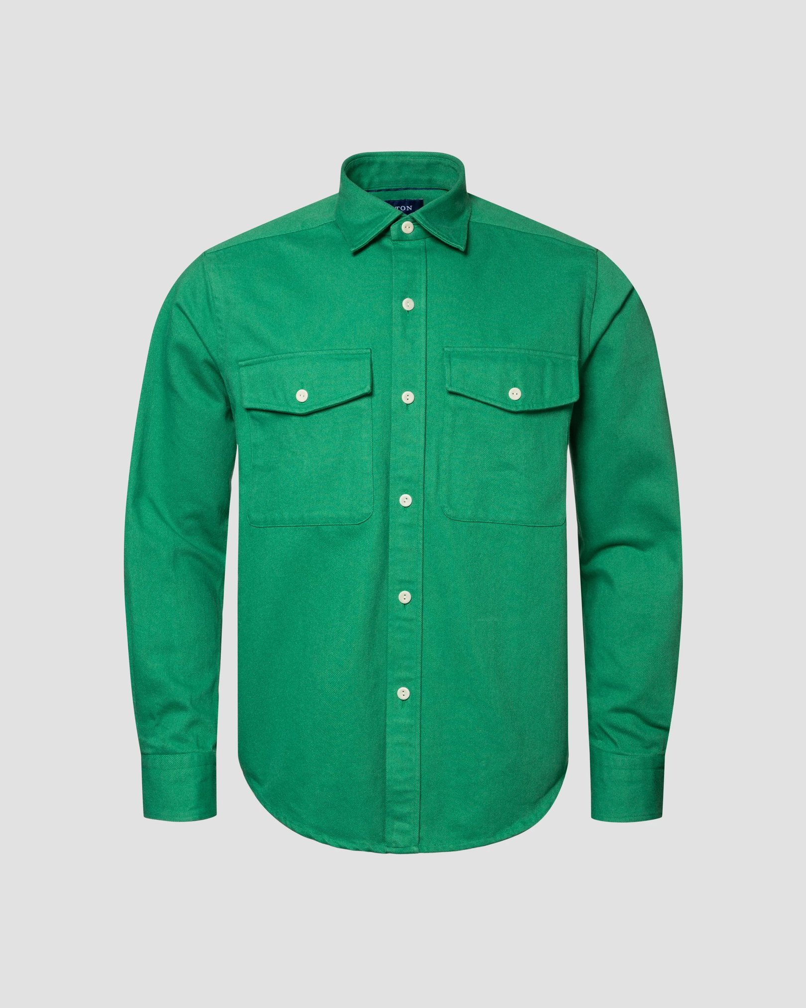 Eton - mid green heavy twill overshirt