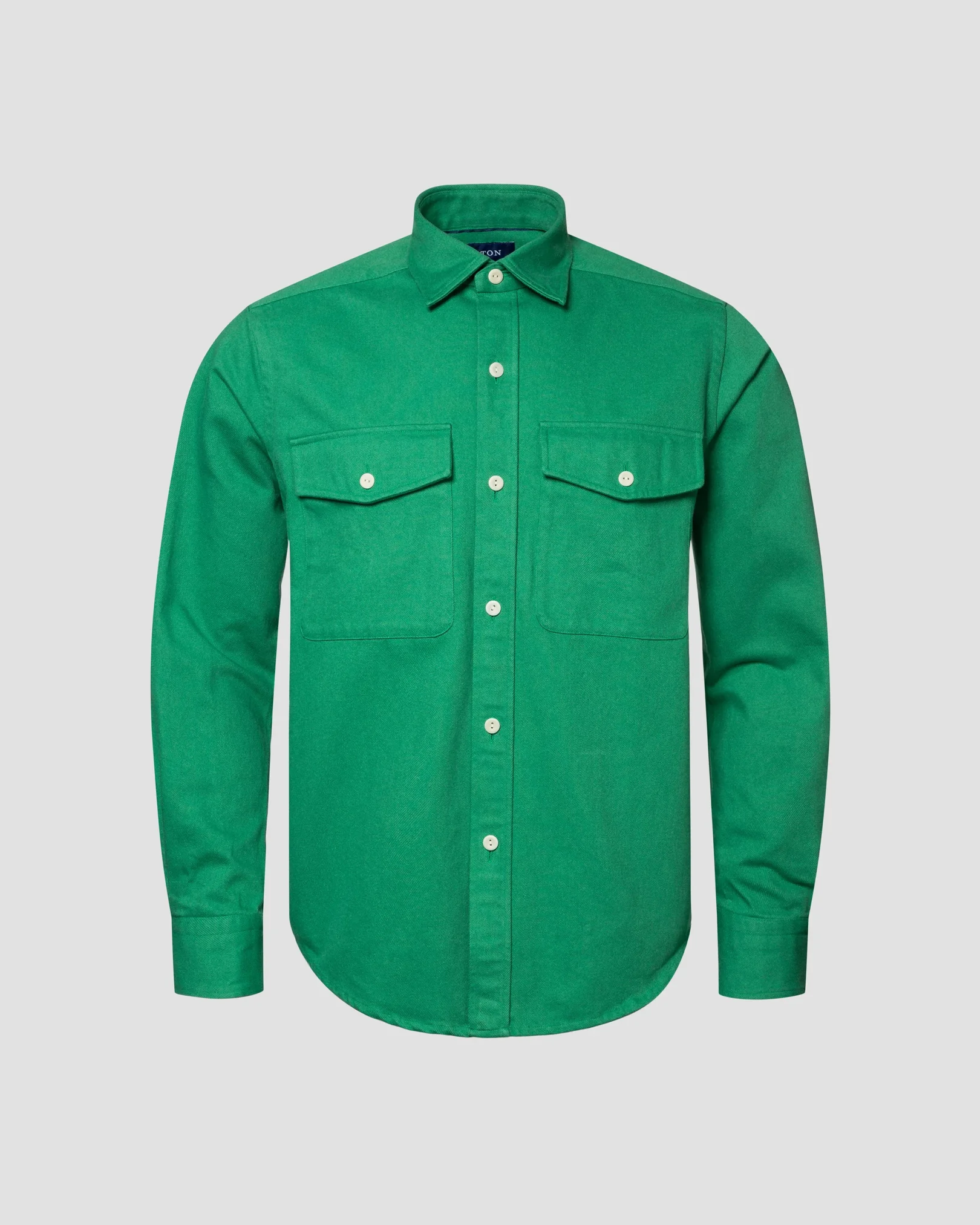 Eton - mid green heavy twill overshirt