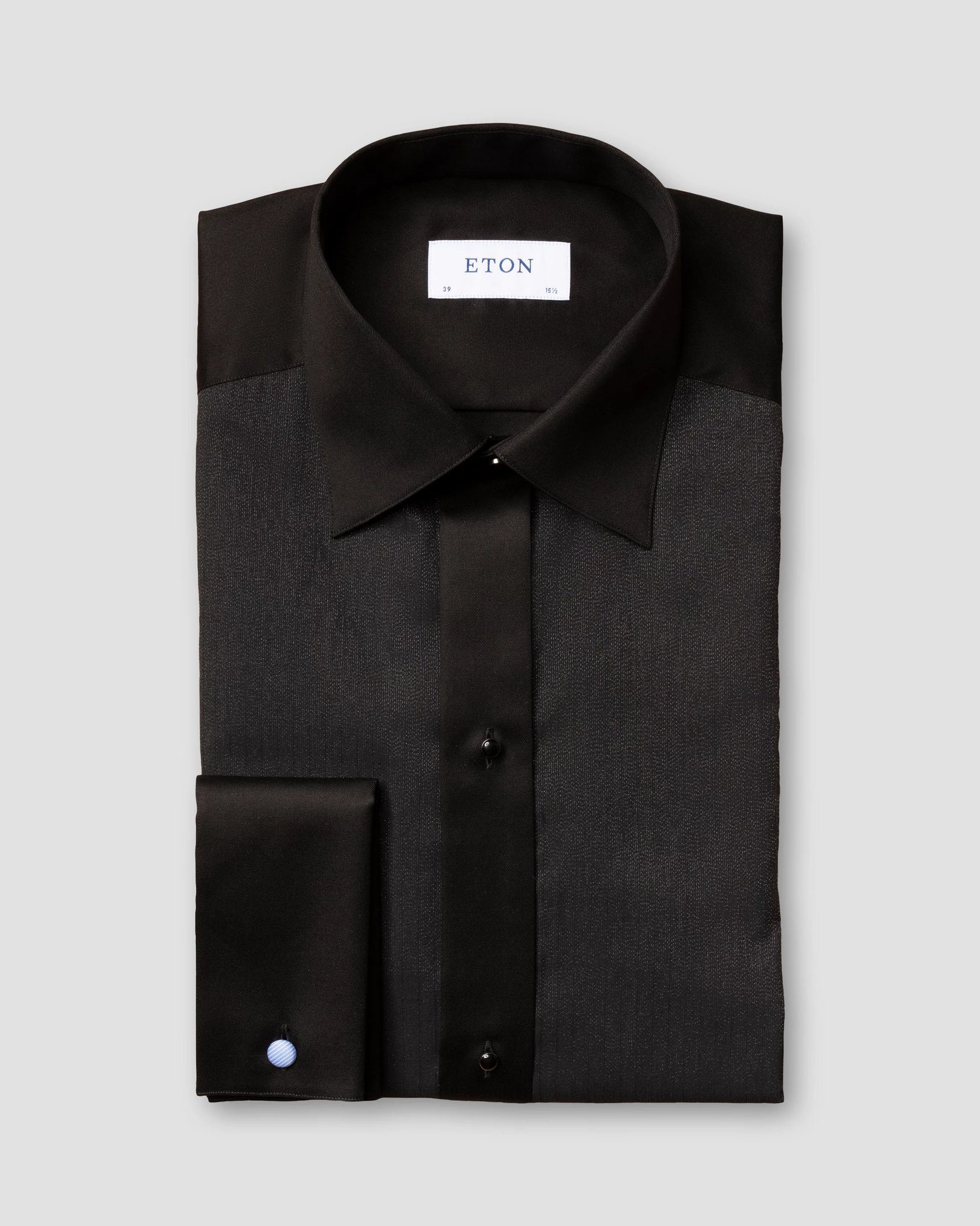 Eton - black plisse tuxedo shirt