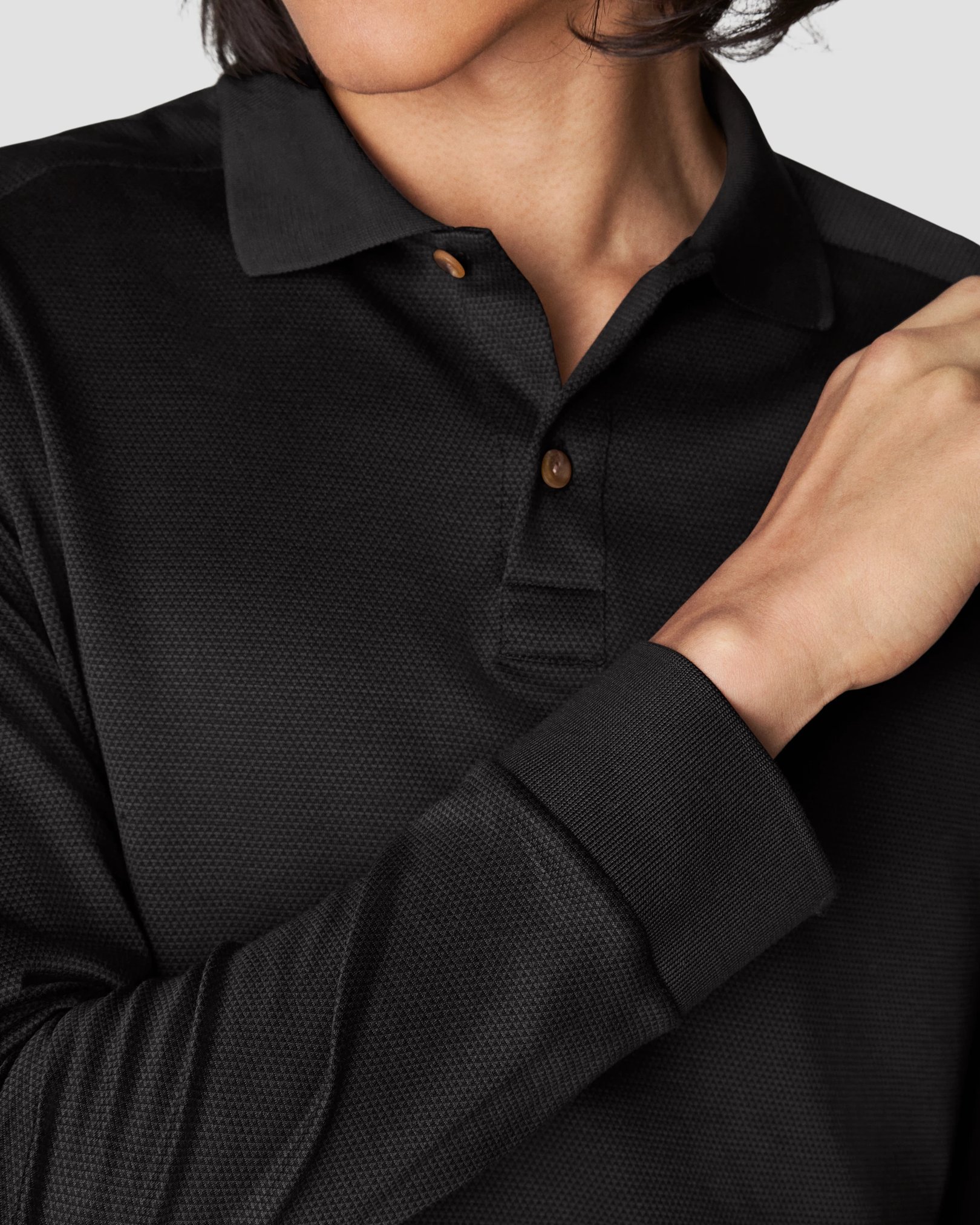 Eton - black knit jaquard knitted