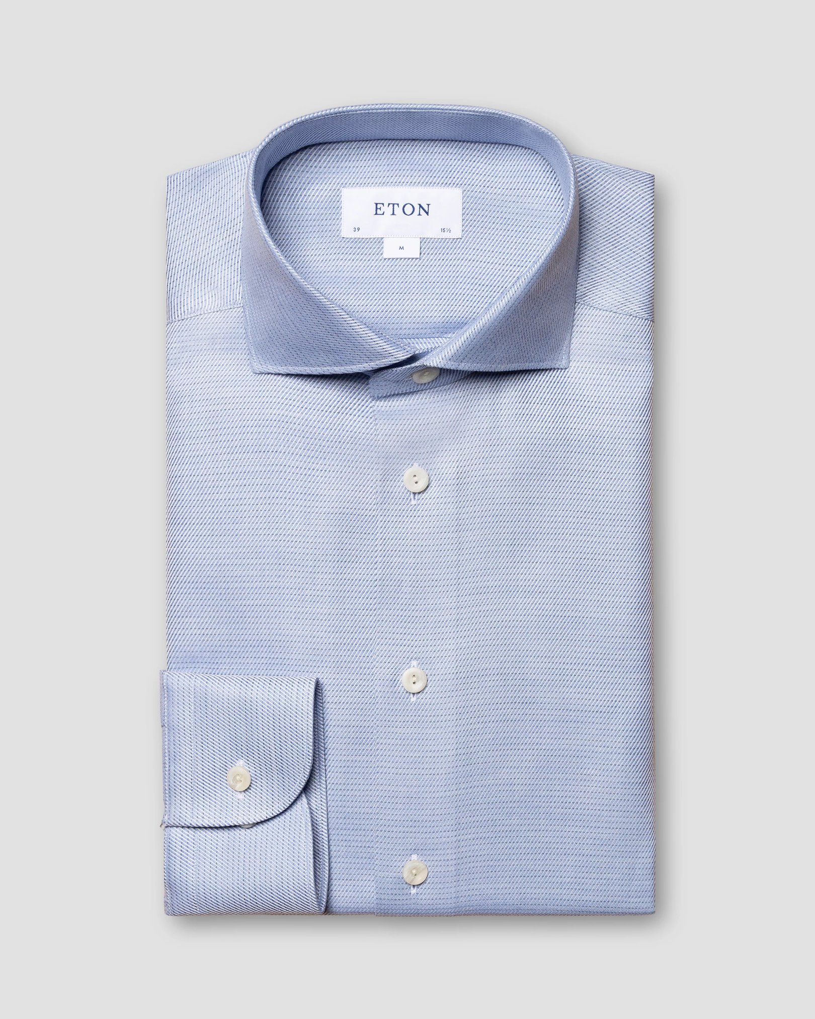 Eton - mid blue fine twill widespread