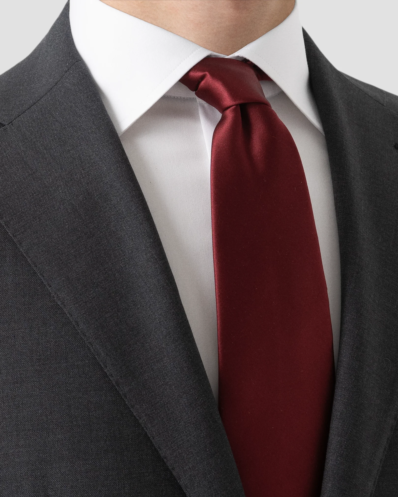 Eton - Dark Red Solid Silk Tie