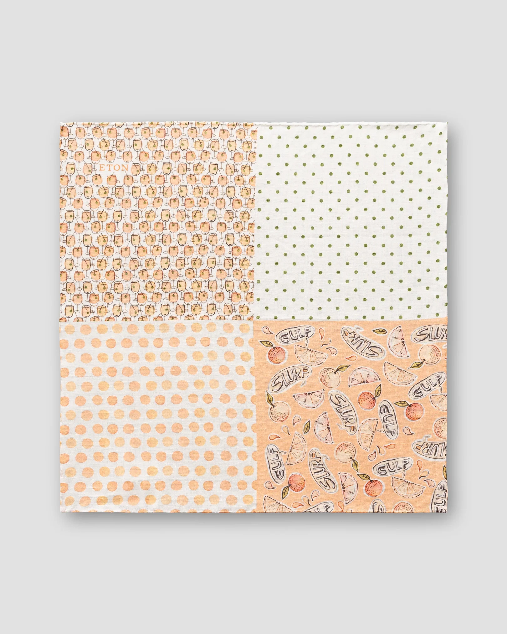 Eton - yellow four prints linen pocket square