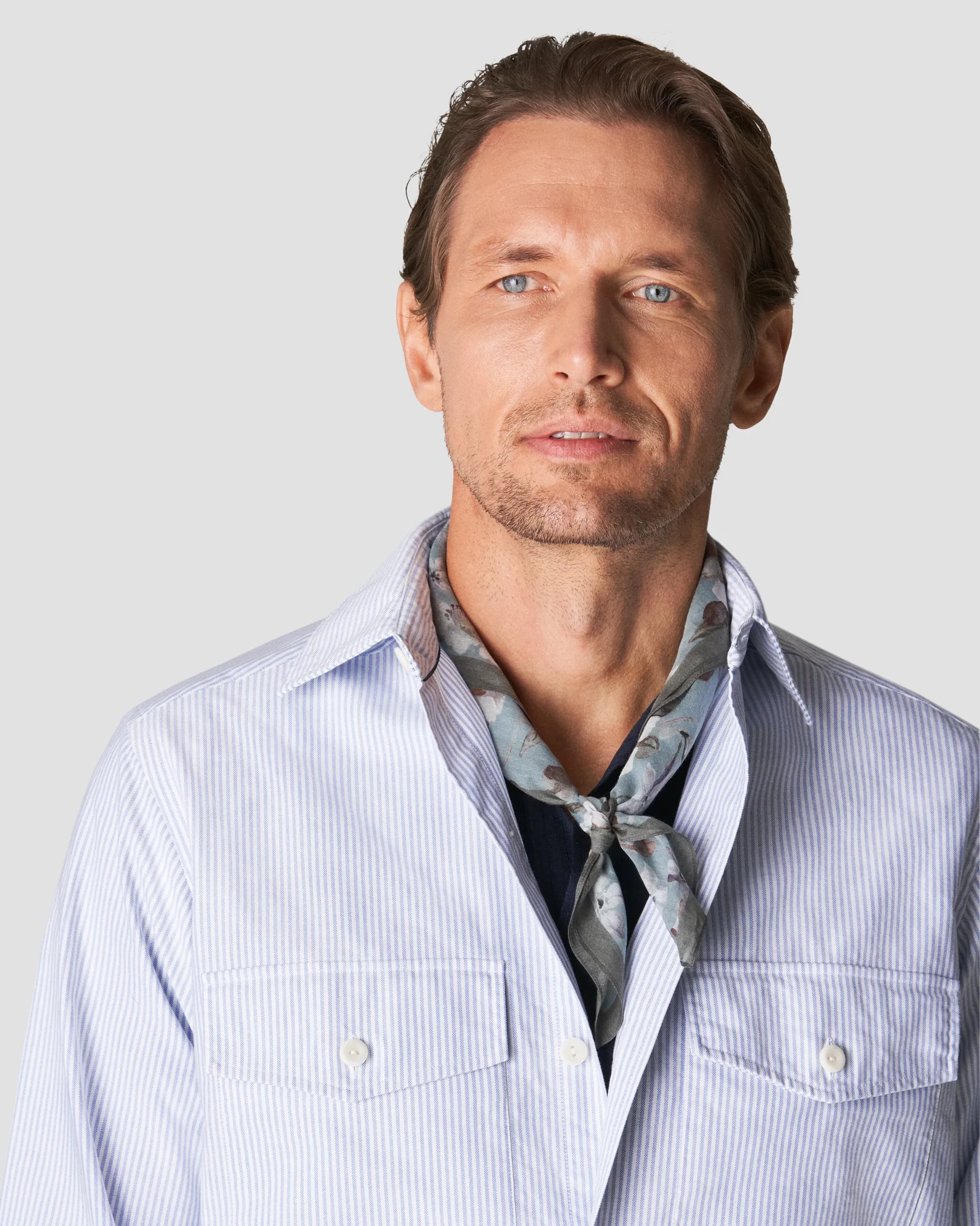 Eton - mid blue oxford overshirt