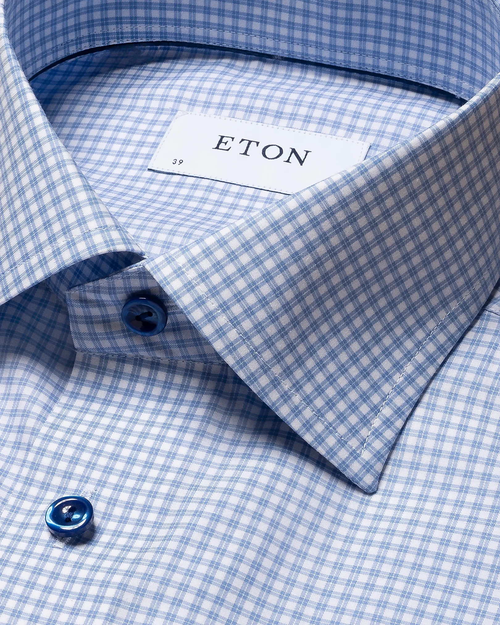 Eton - light blue fine twill cut away single classic