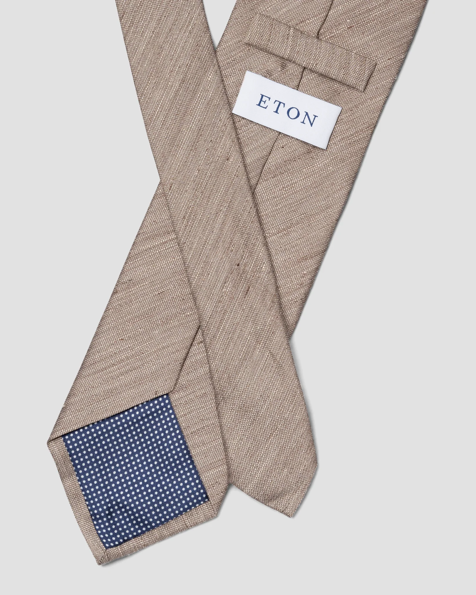 Eton - beige modern silk linen tie