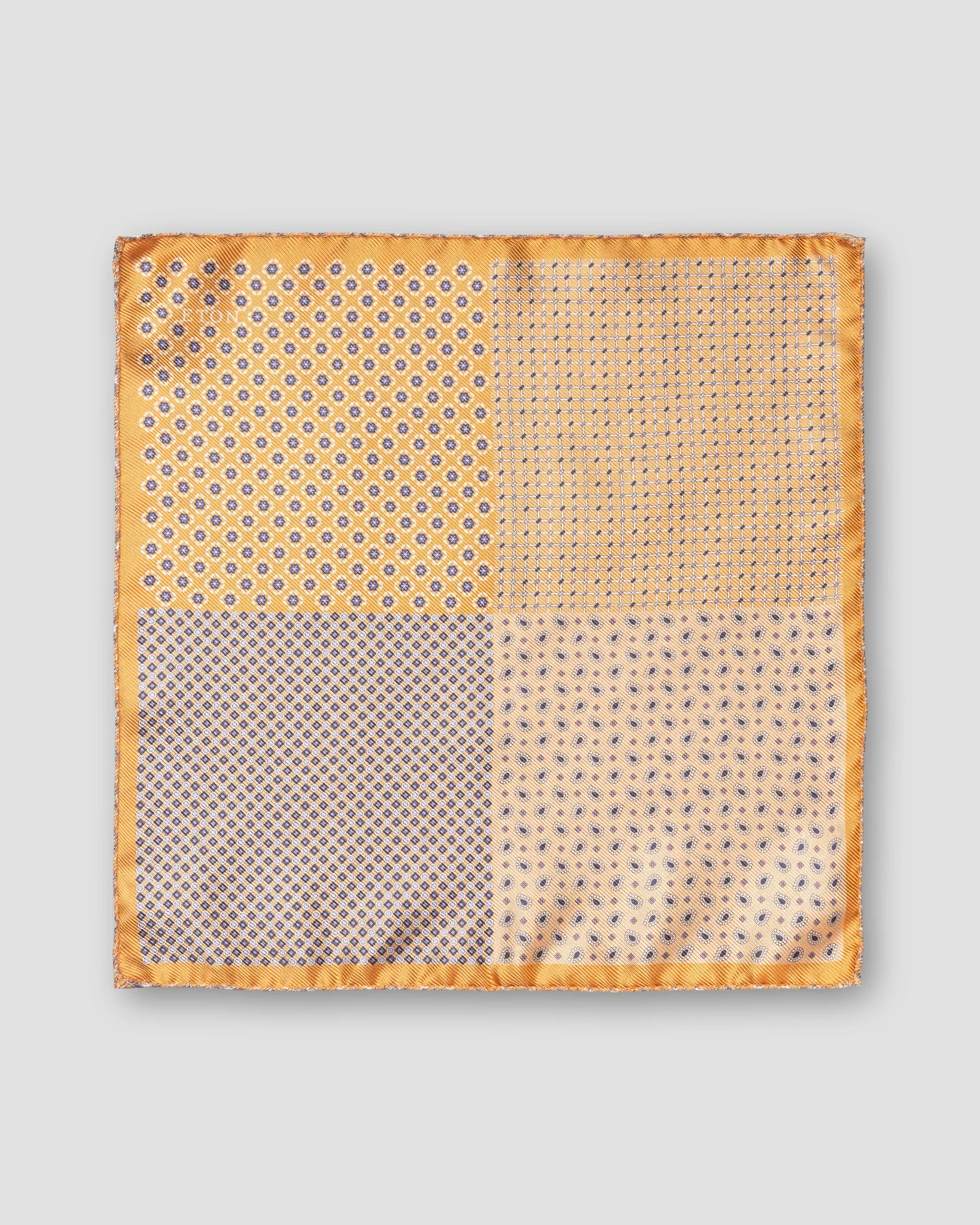 Eton - orange four sided silk pocket square