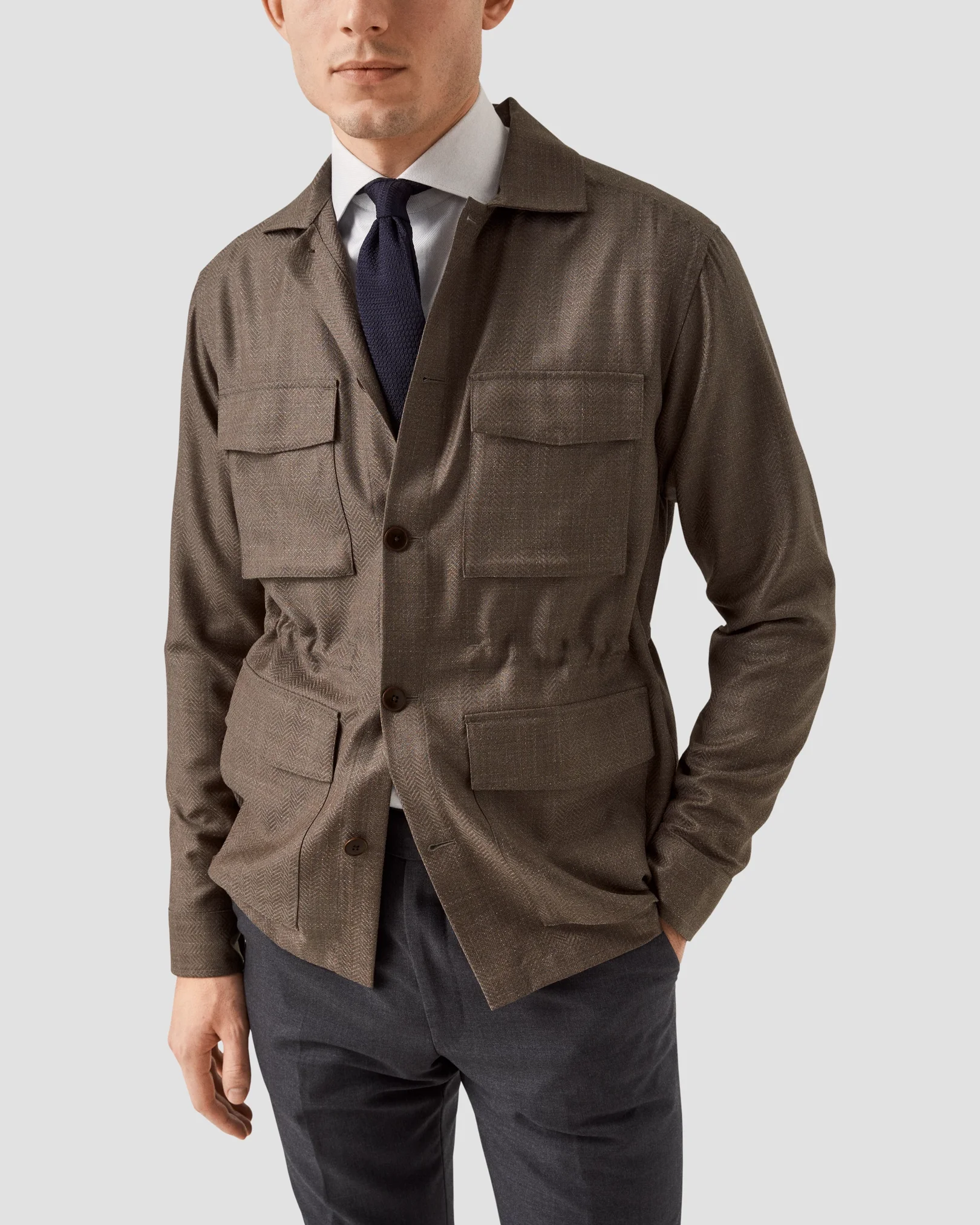 Eton - beige regular blend overshirt