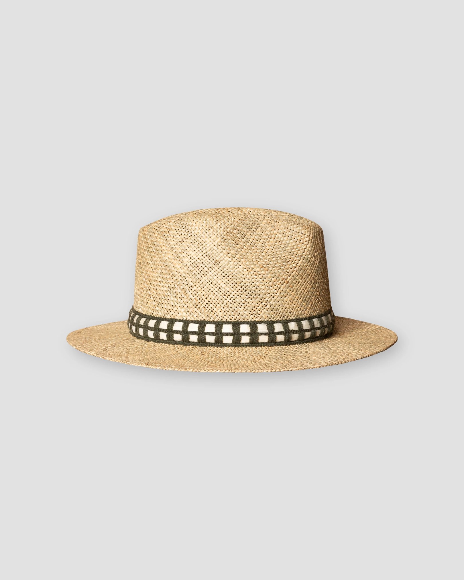 Eton - mid green ribbon straw hat