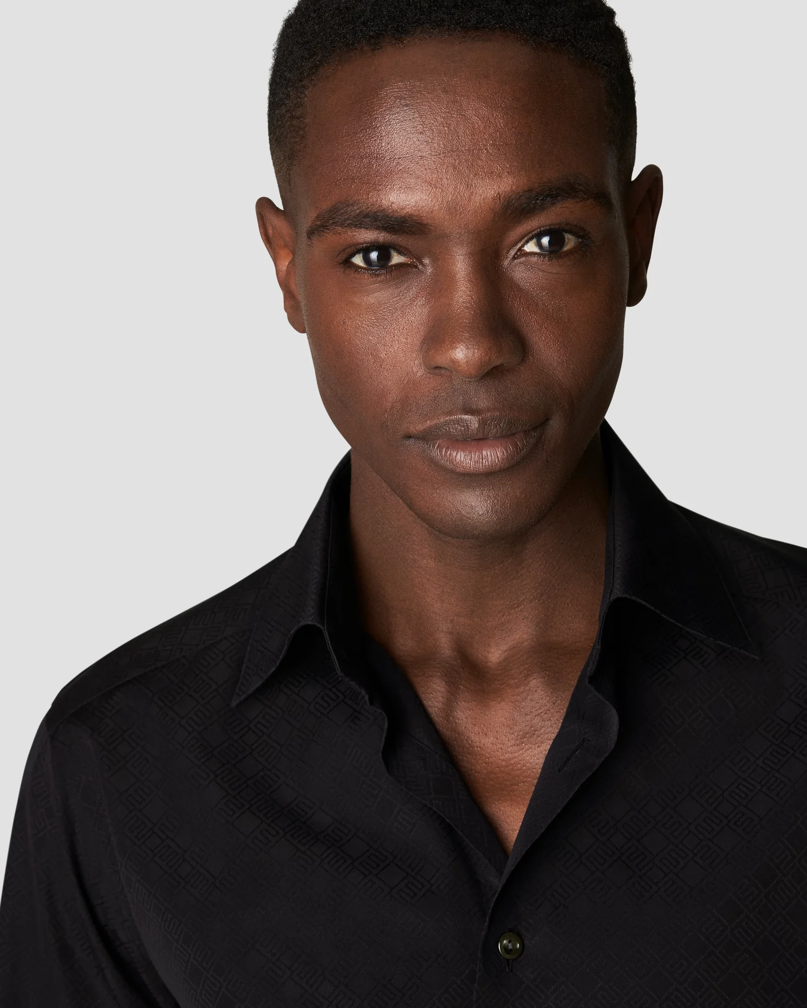 Eton - black jacquard moderate cutaway