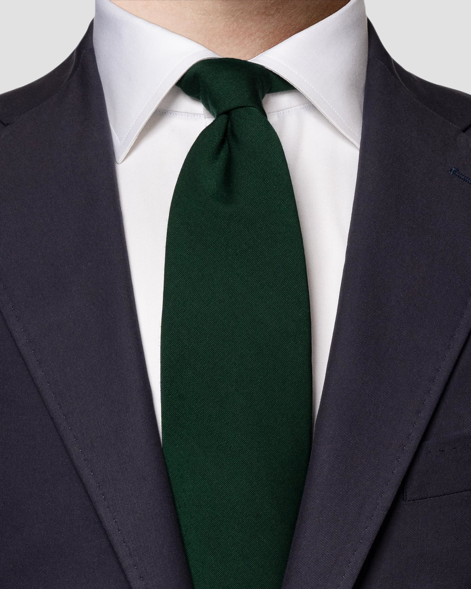 Eton - dark green wool cotton tie