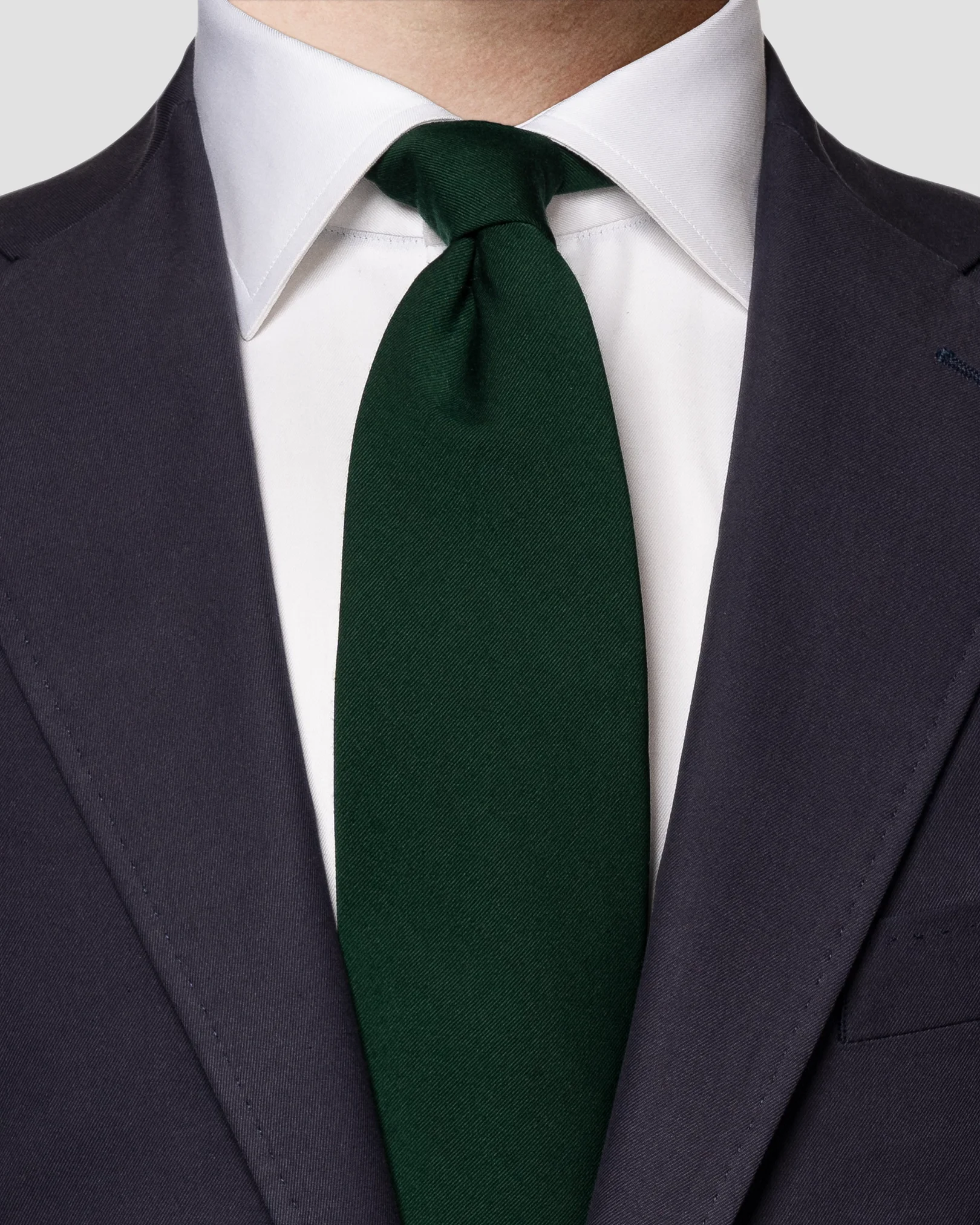 Eton - dark green wool cotton tie