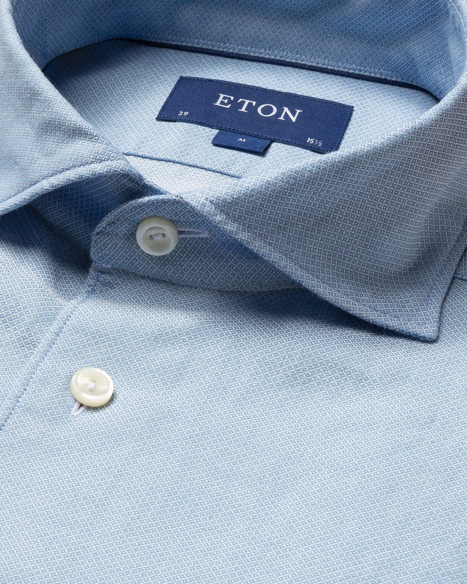 Eton - blue micro print cotton and silk shirt