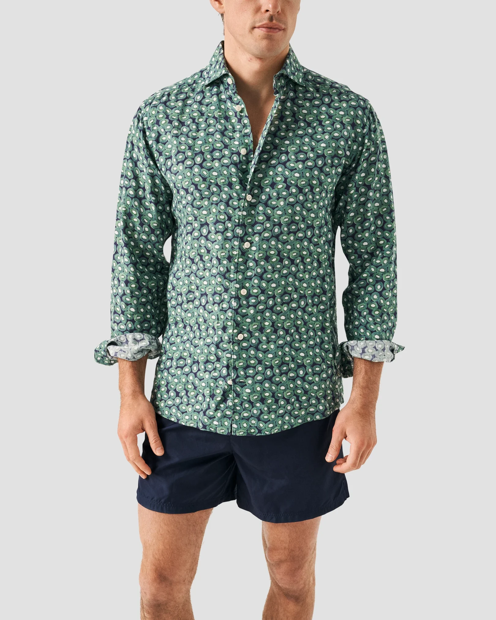 Eton - navy blue drawstring swim shorts