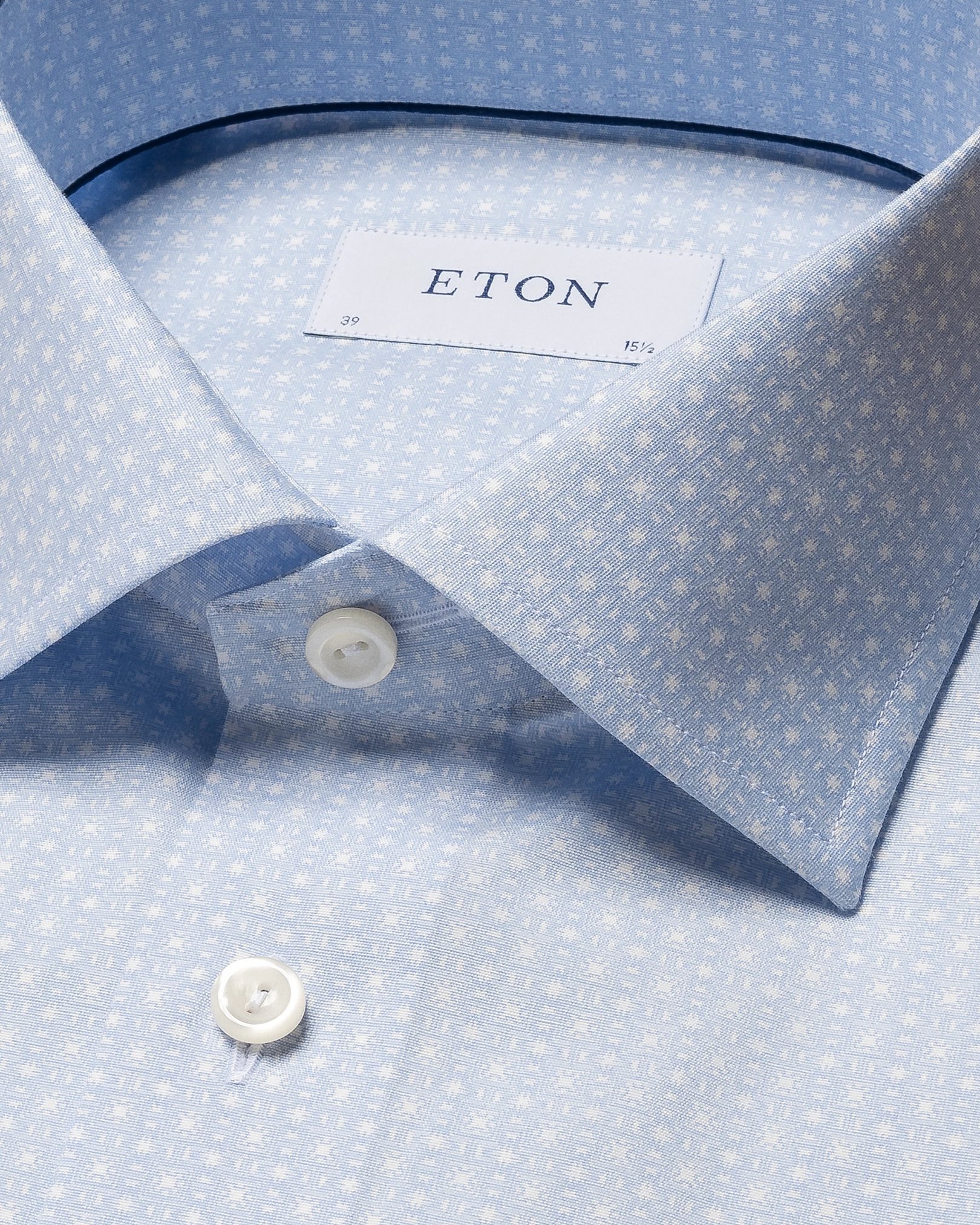 Eton - light blue poplin print cut away single contemporary