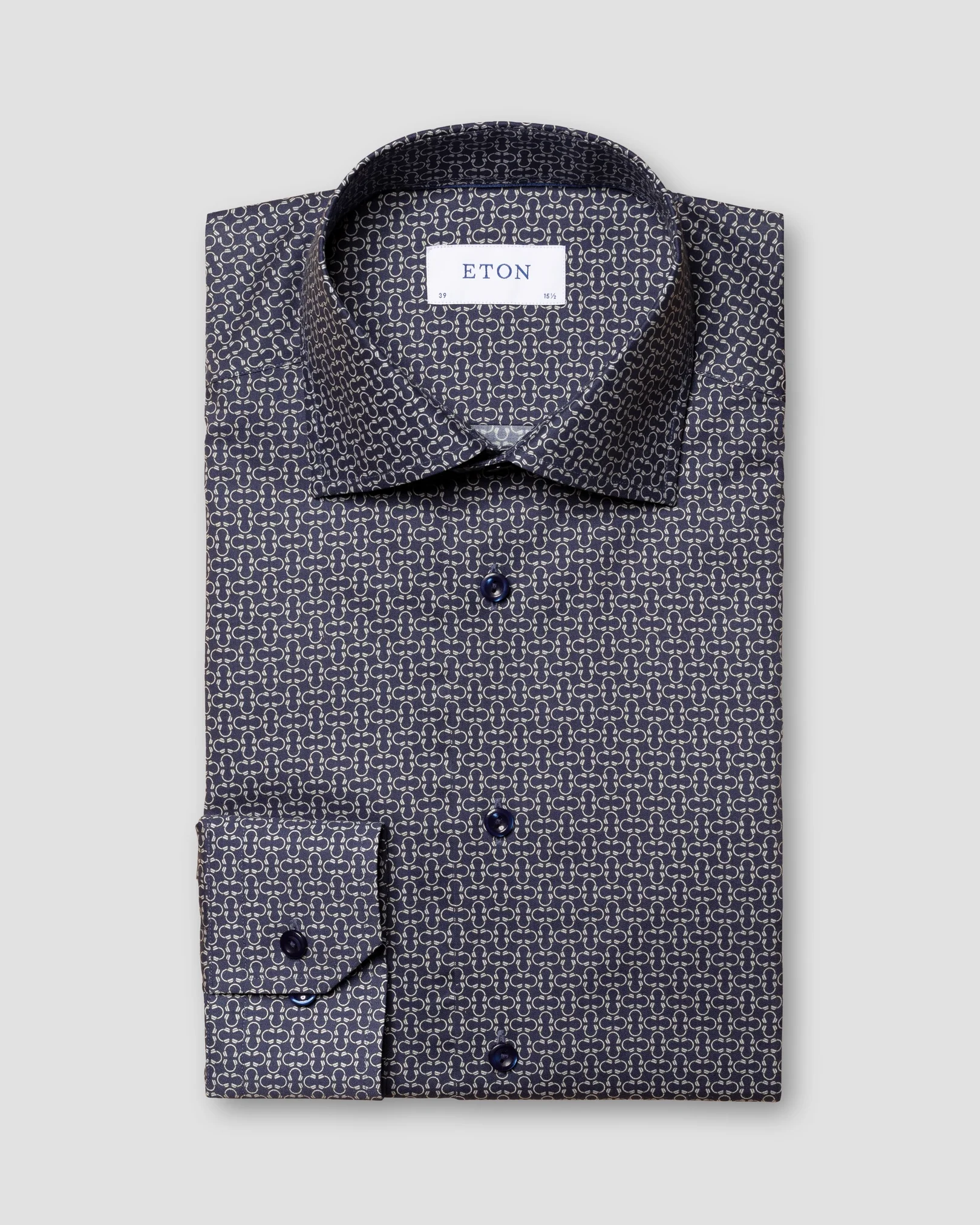 Eton - navy blue signature twill print